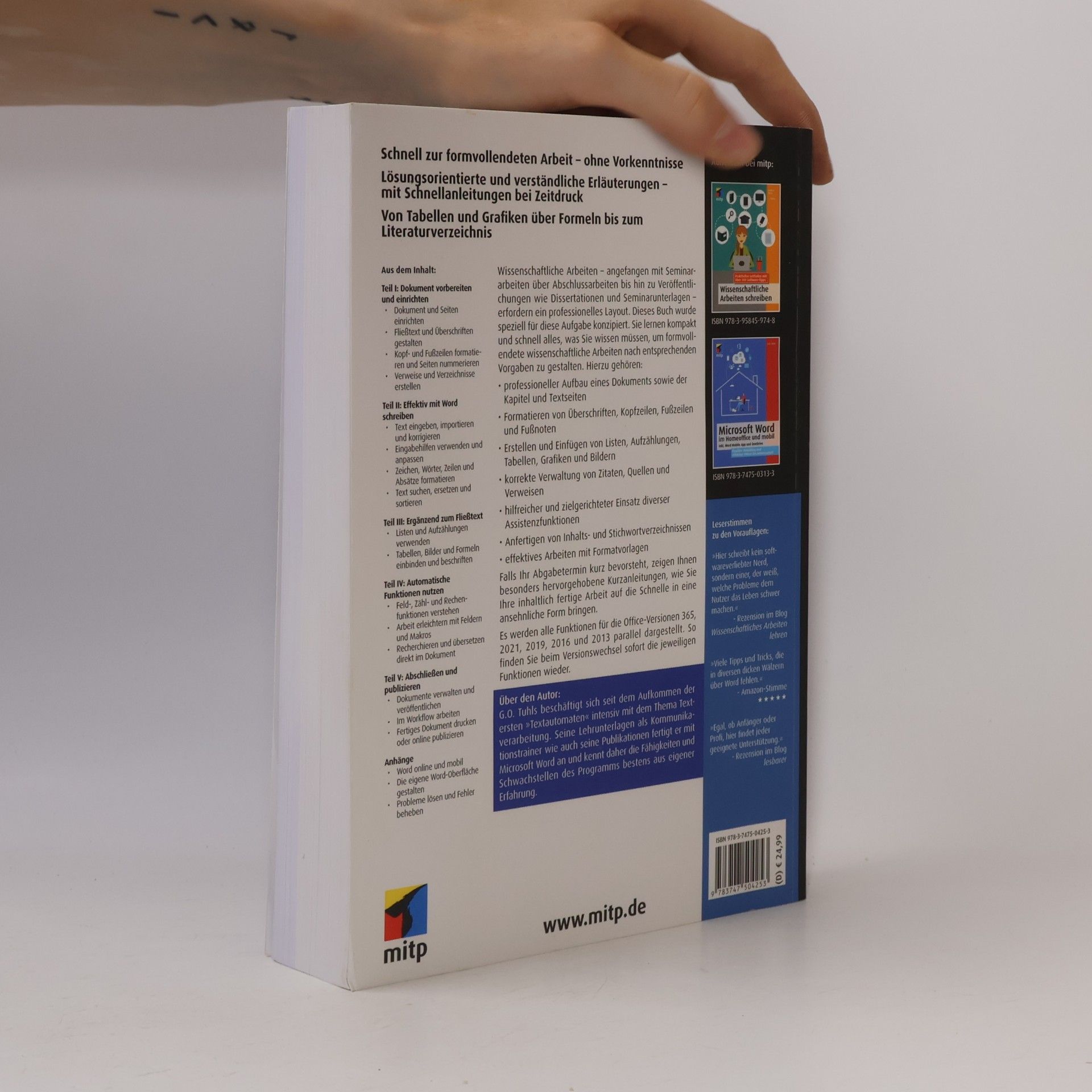 G. O. Tuhls Wissenschaftliche Arbeiten schreiben mit Microsoft Word 365, 2021, 2019, 2016, 2013