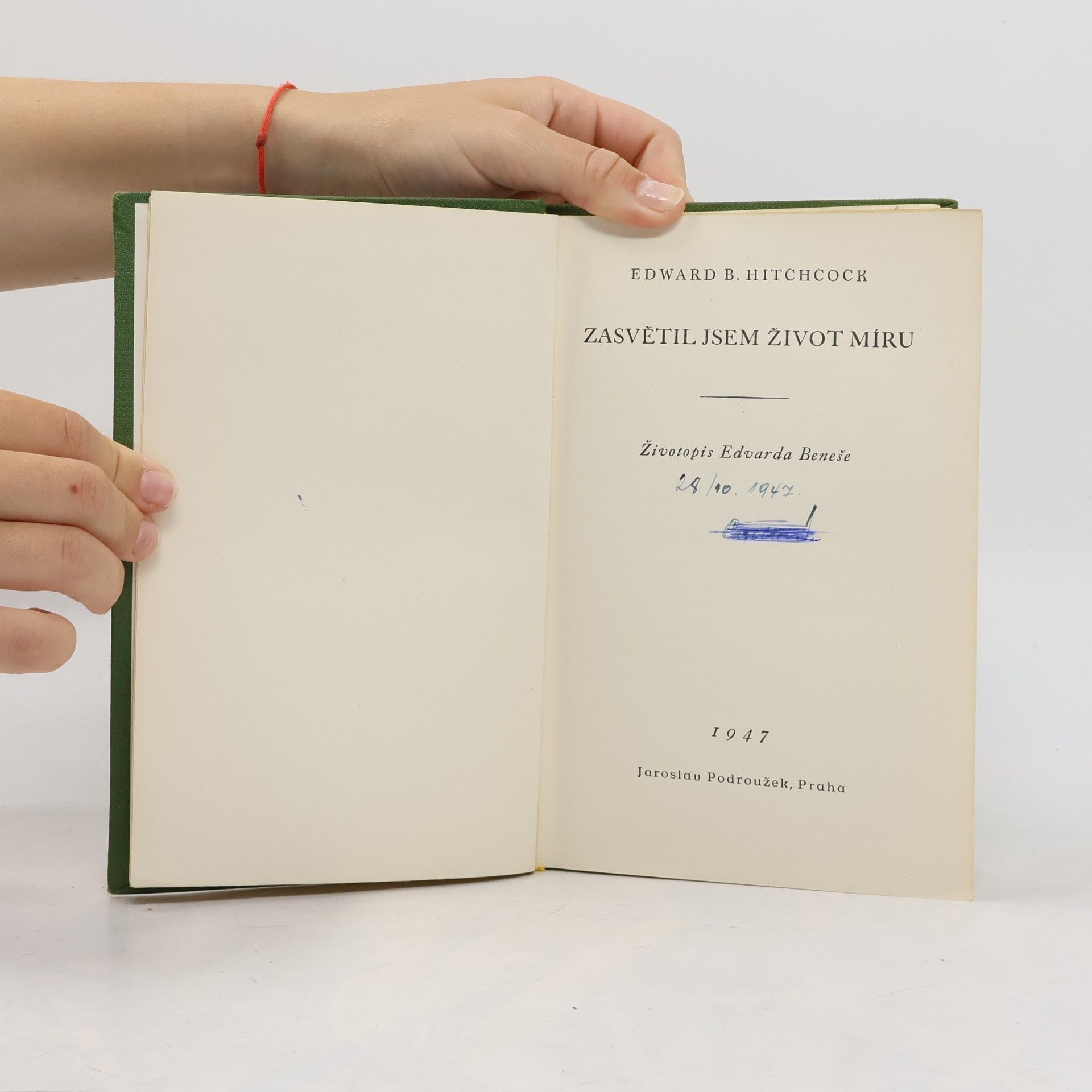 Edward Bering Hitchcock Zasvětil jsem život míru