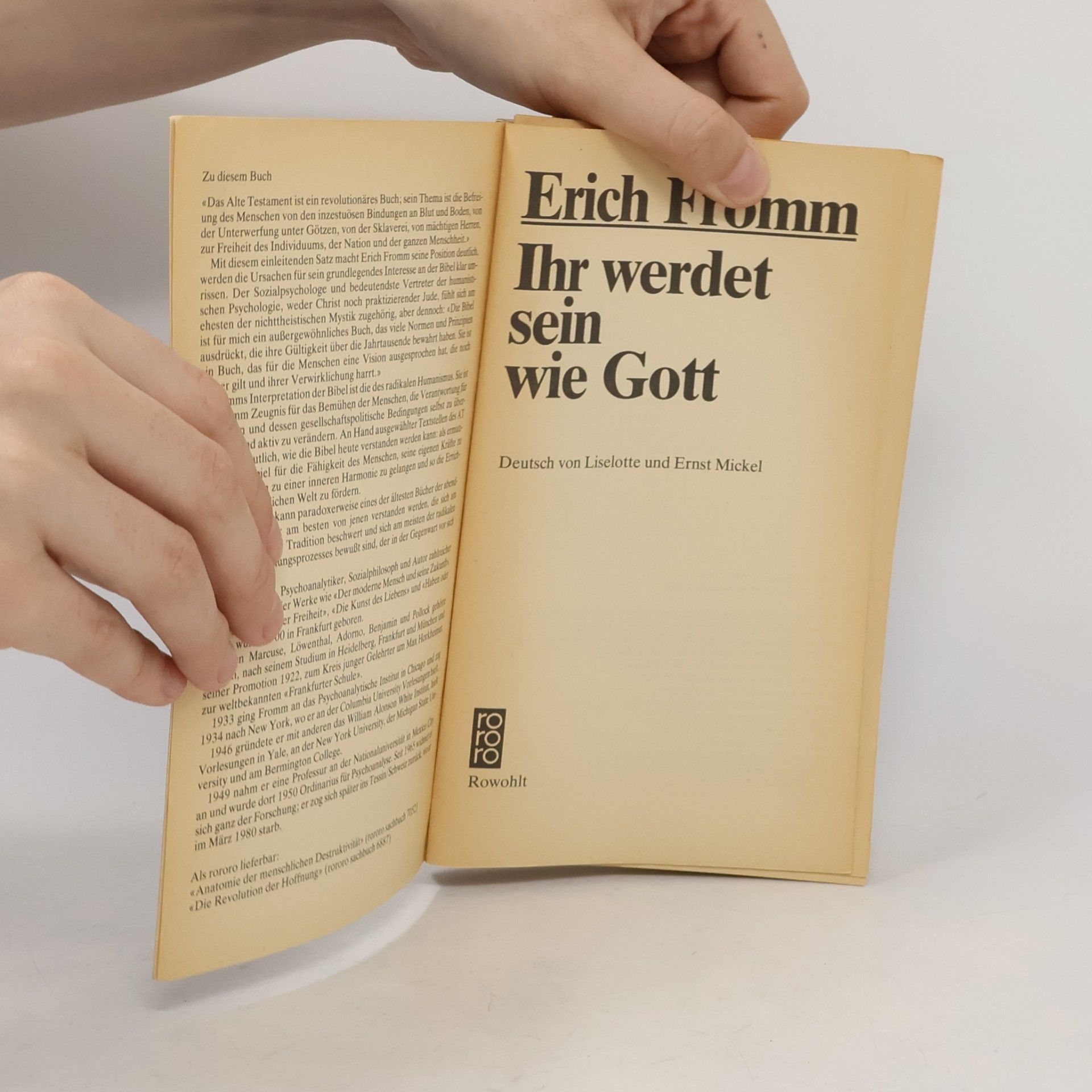 Erich Fromm Ihr werdet sein wie Gott