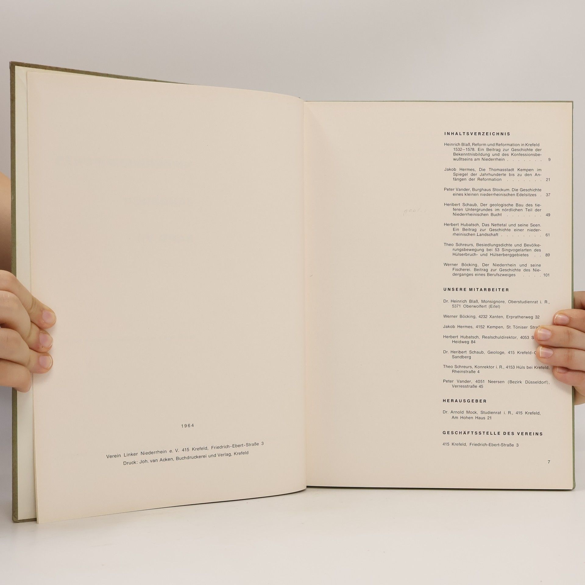 Autorenkollektiv  Niederrheinisches Jahrbuch, Band VII.
