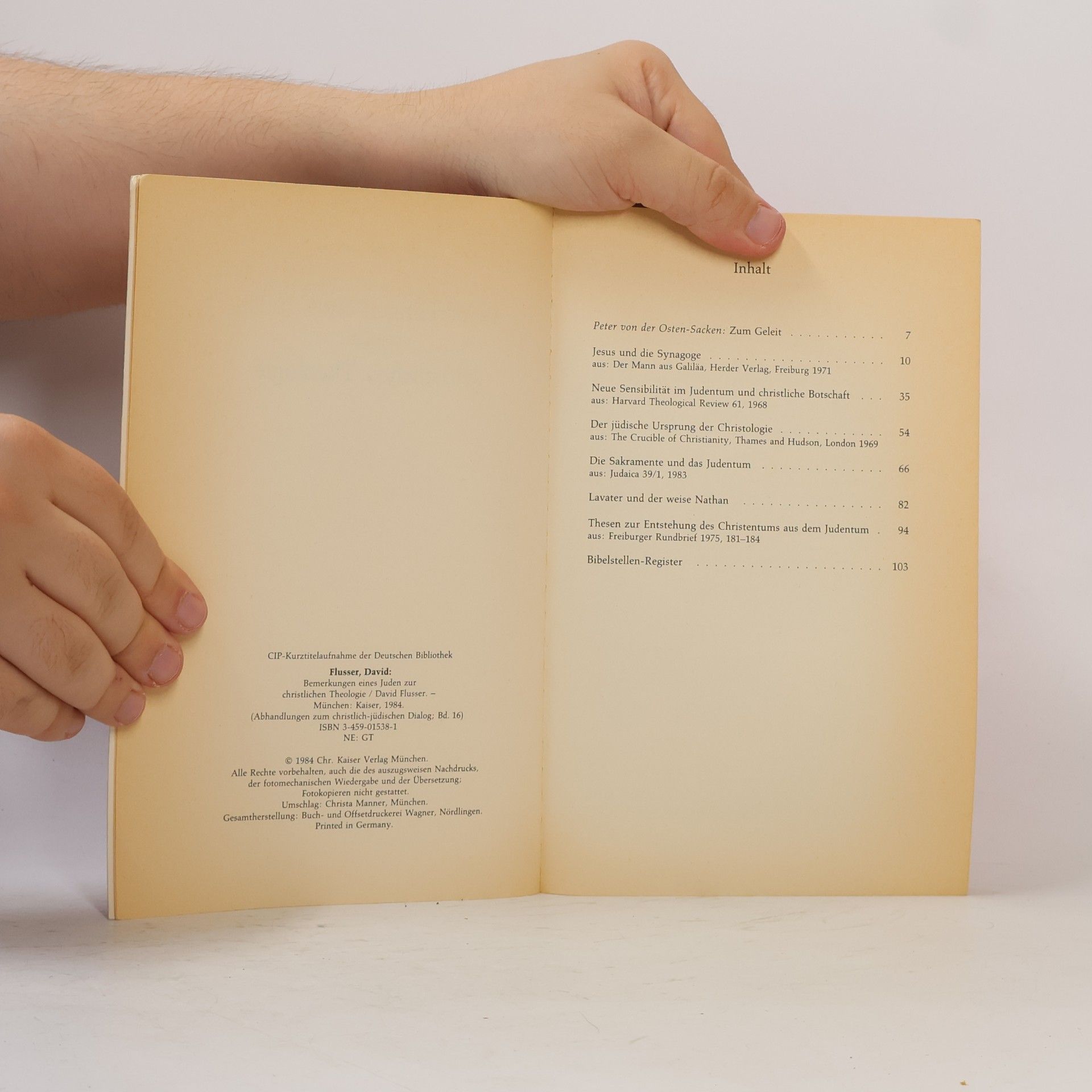 David Flusser Bemerkungen eines Juden zur christlichen Theologie