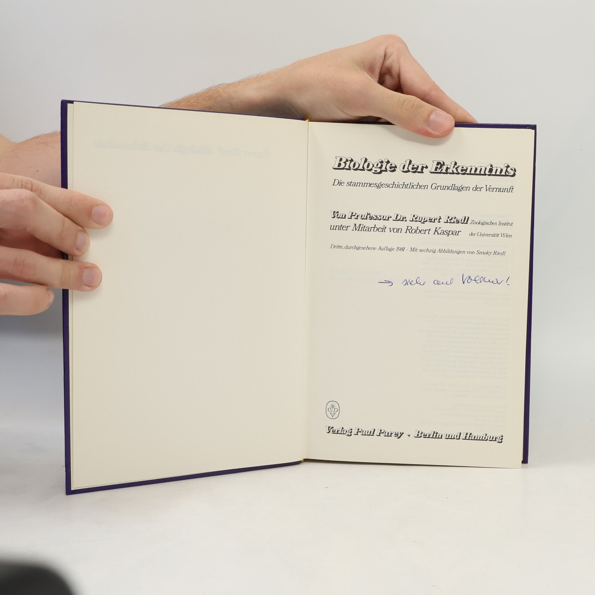 Rupert Riedl Biologie der Erkenntnis