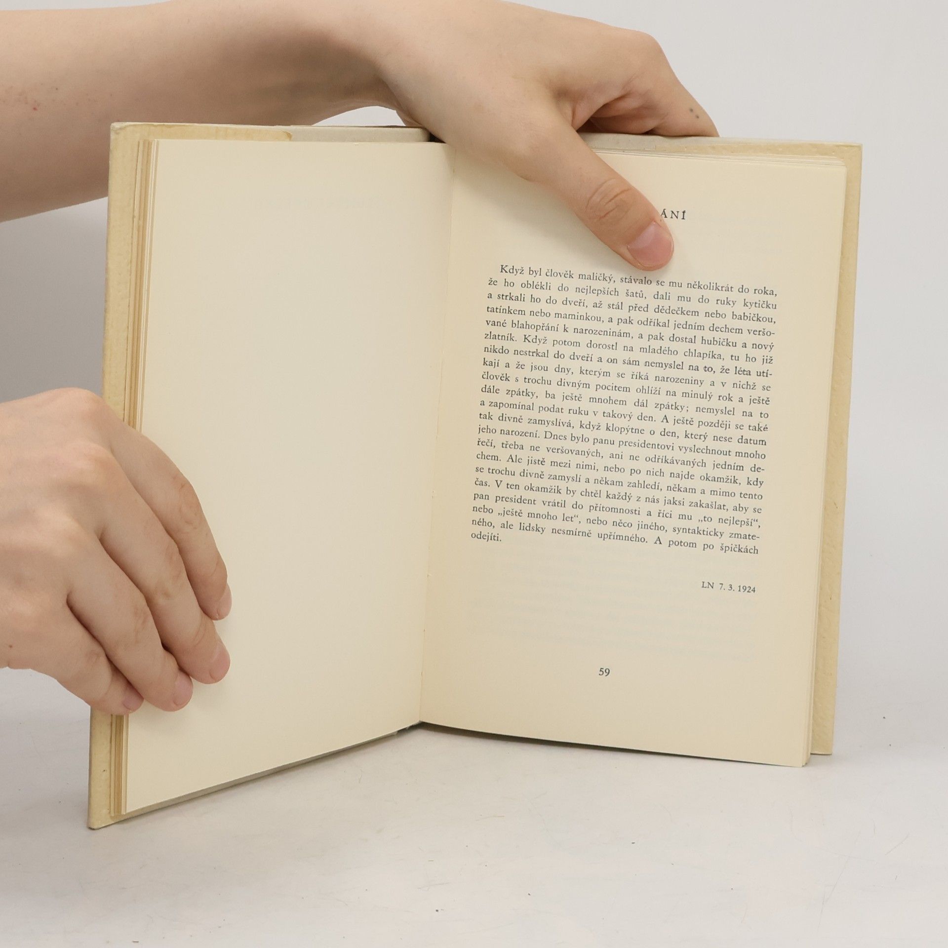 Karel Čapek Čtení o T. G. Masarykovi