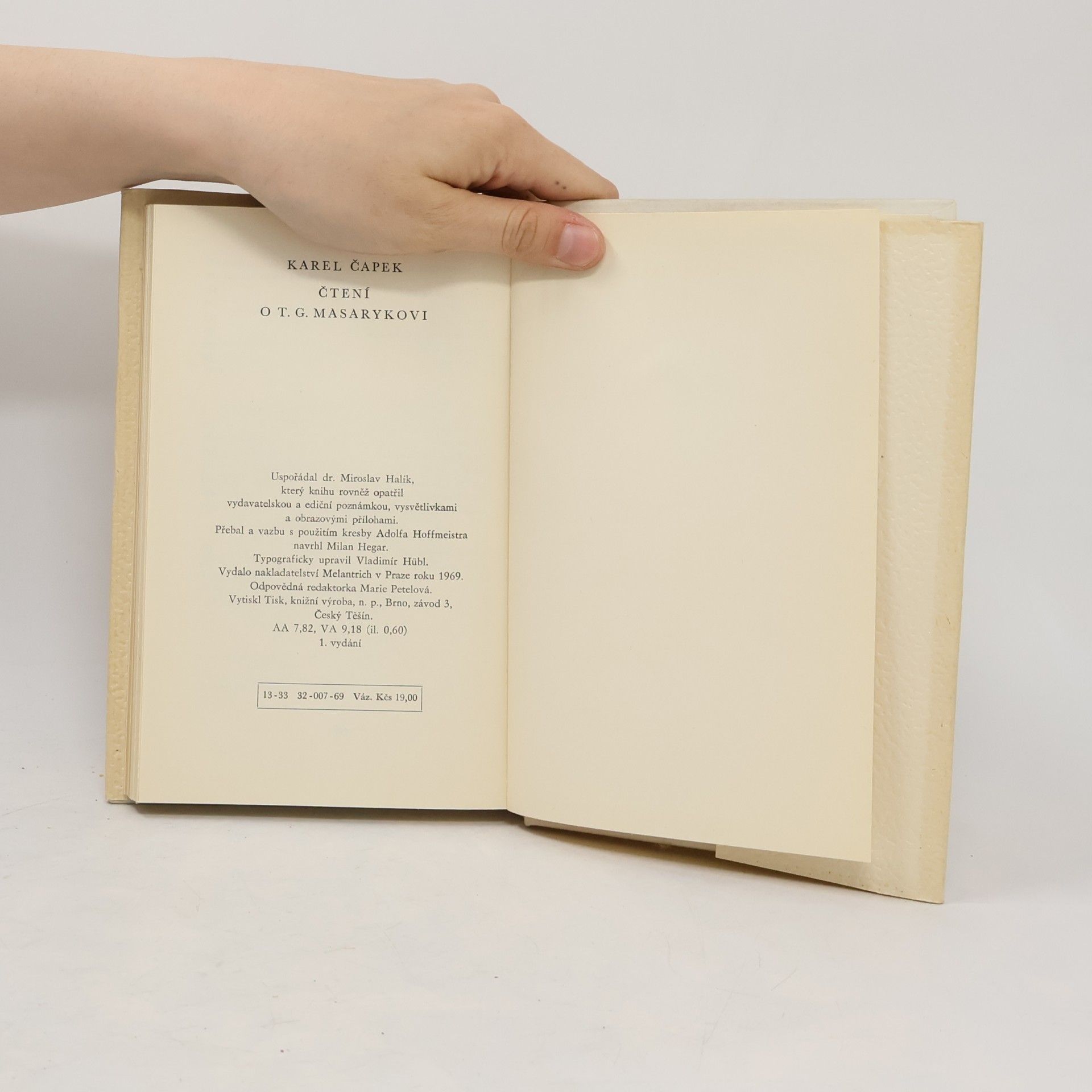 Karel Čapek Čtení o T. G. Masarykovi