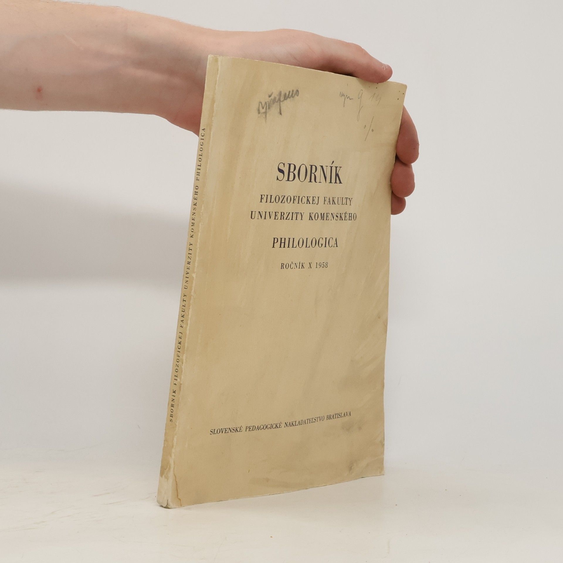 Collectif d'auteurs Sborník Filozofickej fakulty Univerzity Komenského. ročník X