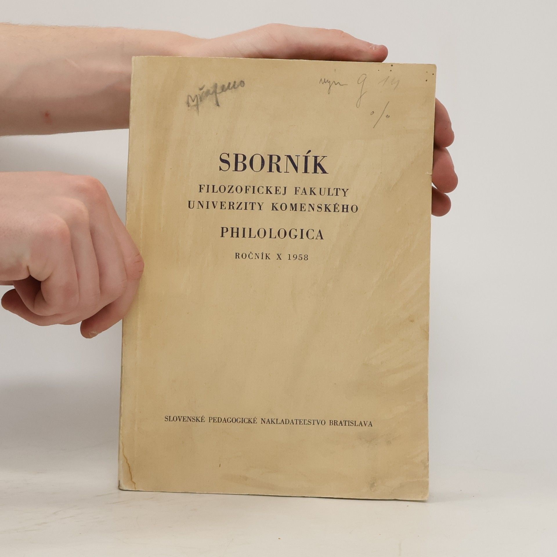 Collectif d'auteurs Sborník Filozofickej fakulty Univerzity Komenského. ročník X
