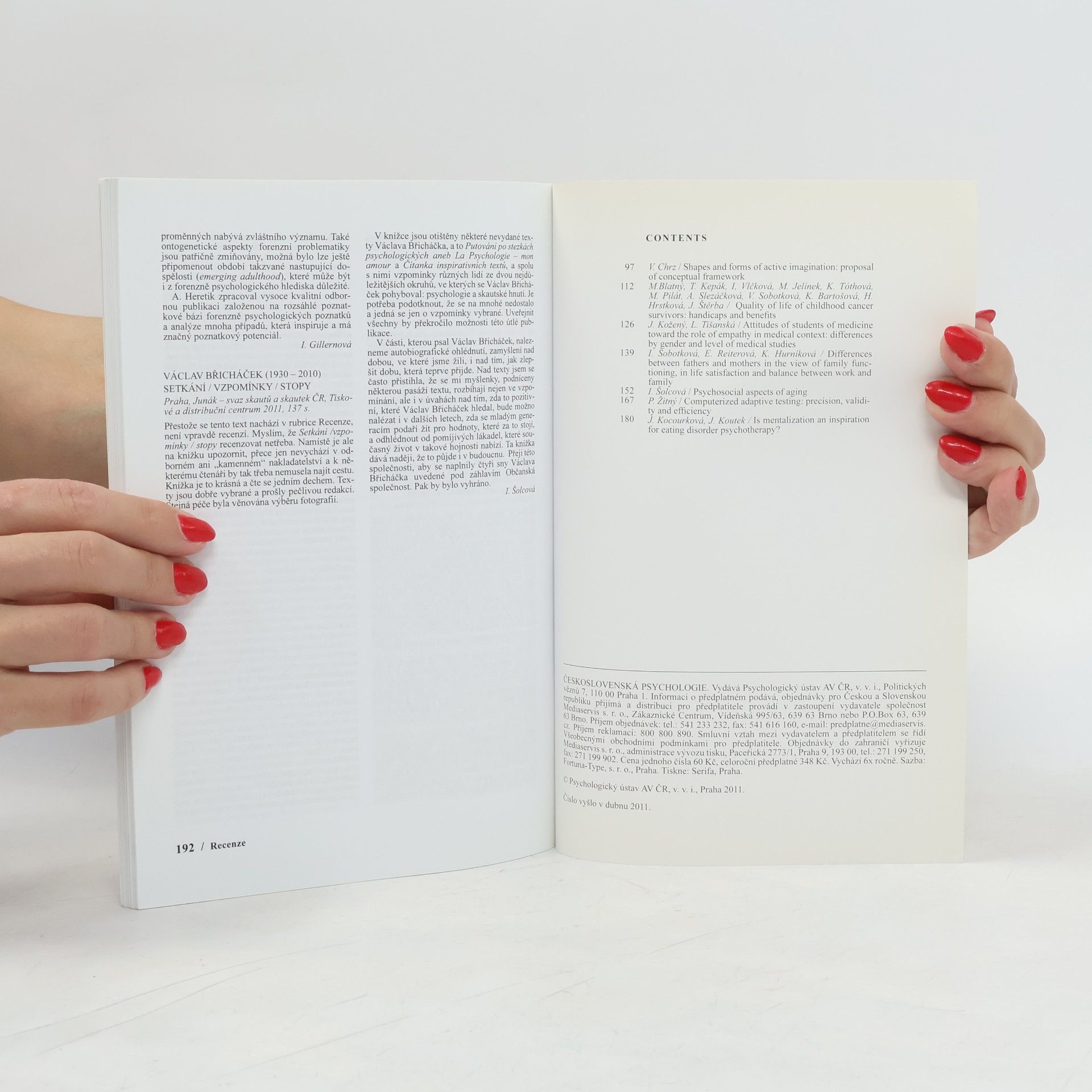 Various authors Československá psychologie 2/2011