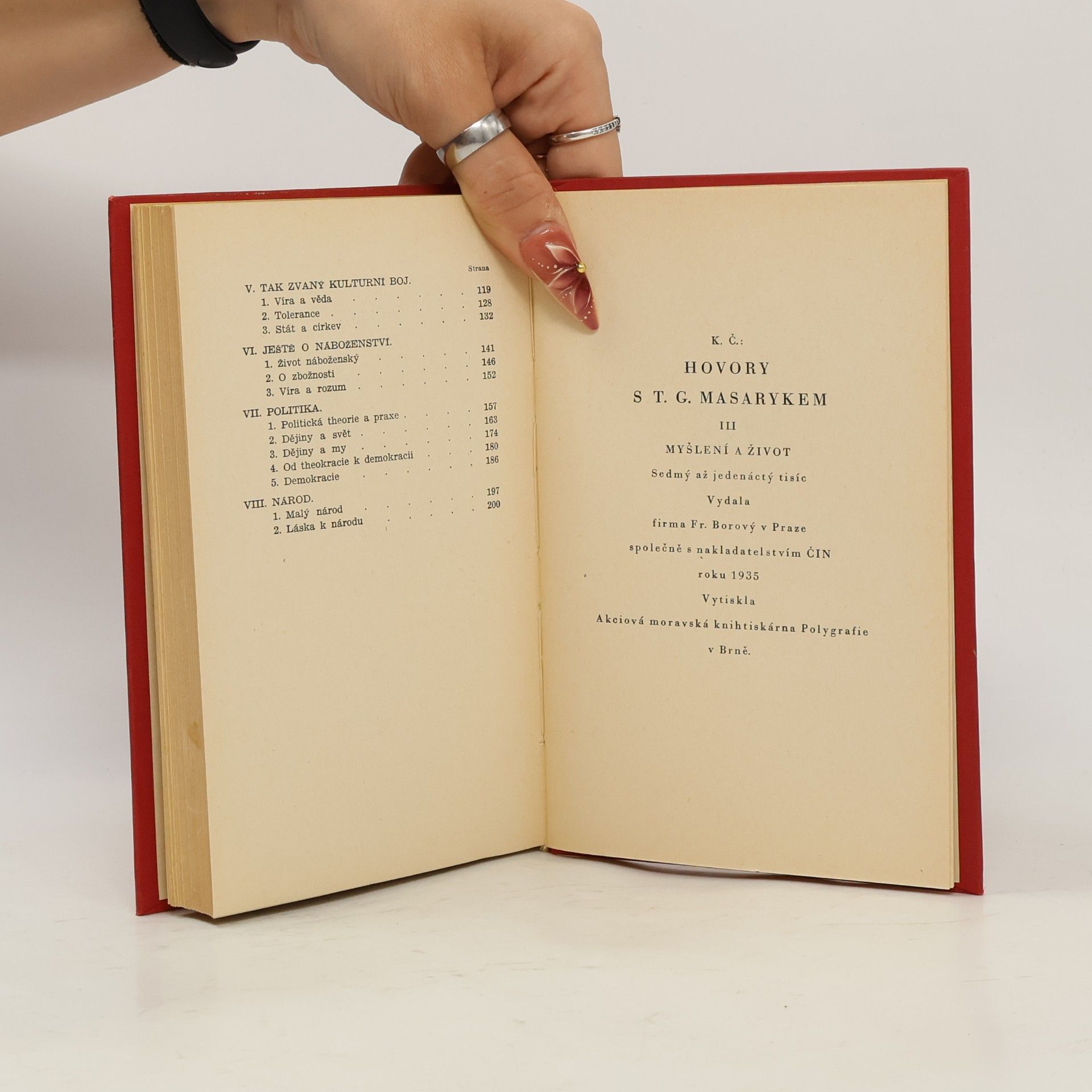 Karel Čapek Hovory s T.G. Masarykem. Díl III