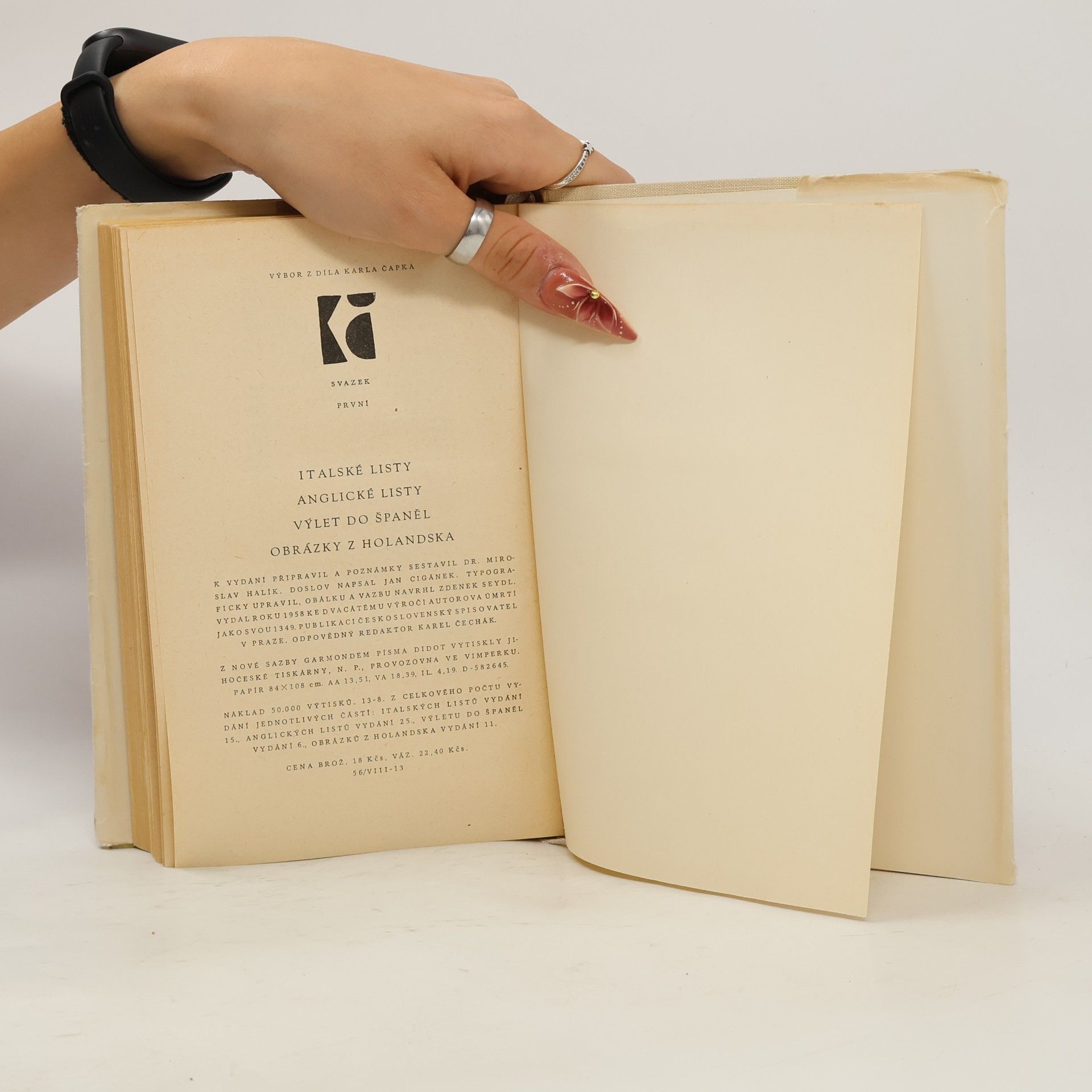 Karel Čapek Italské listy. Anglické listy. Výlet do Španěl. Obrázky z Holandska