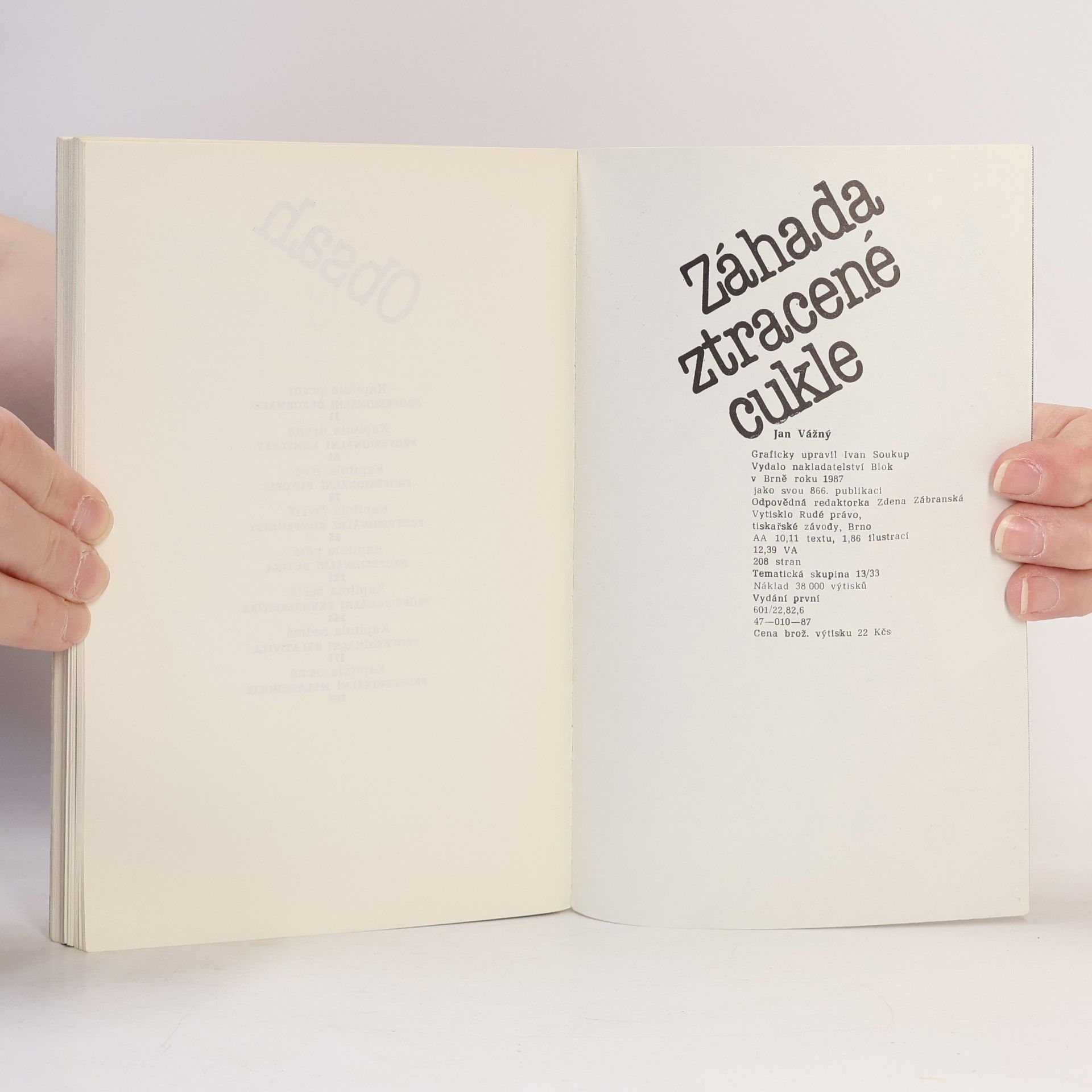 Jan Vážný Záhada ztracené cukle