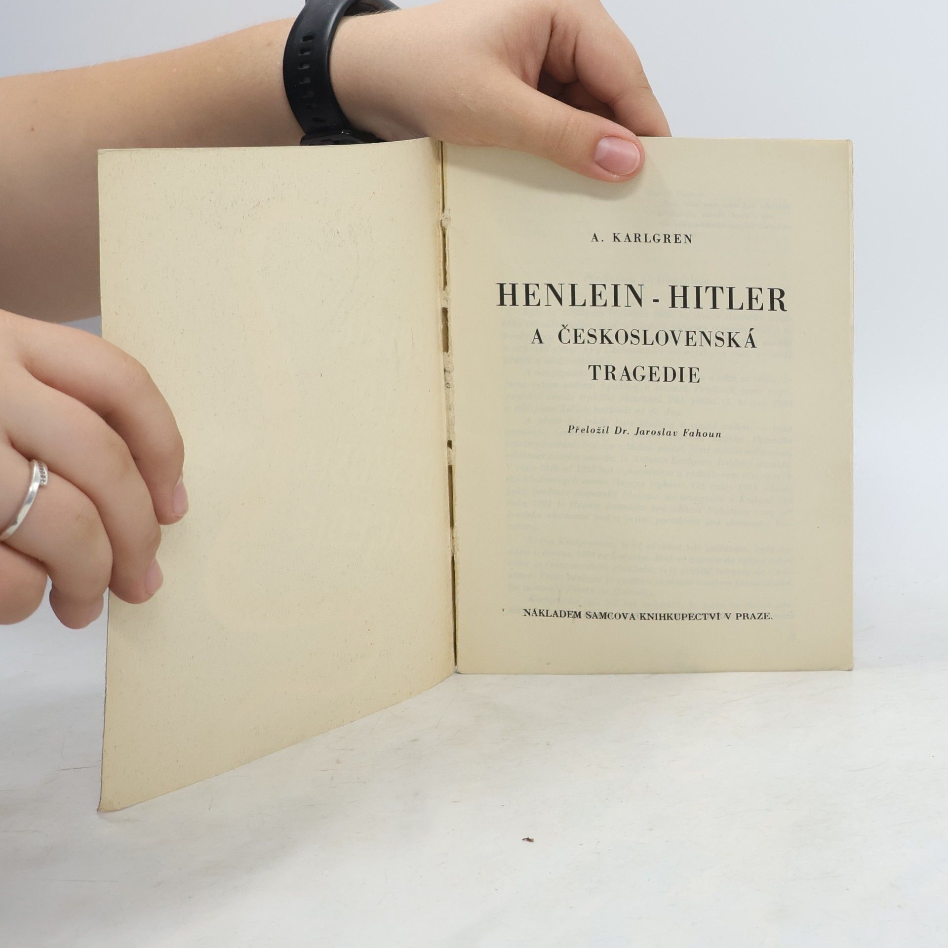 A. Karlgren Henlein, Hitler a československá tragedie