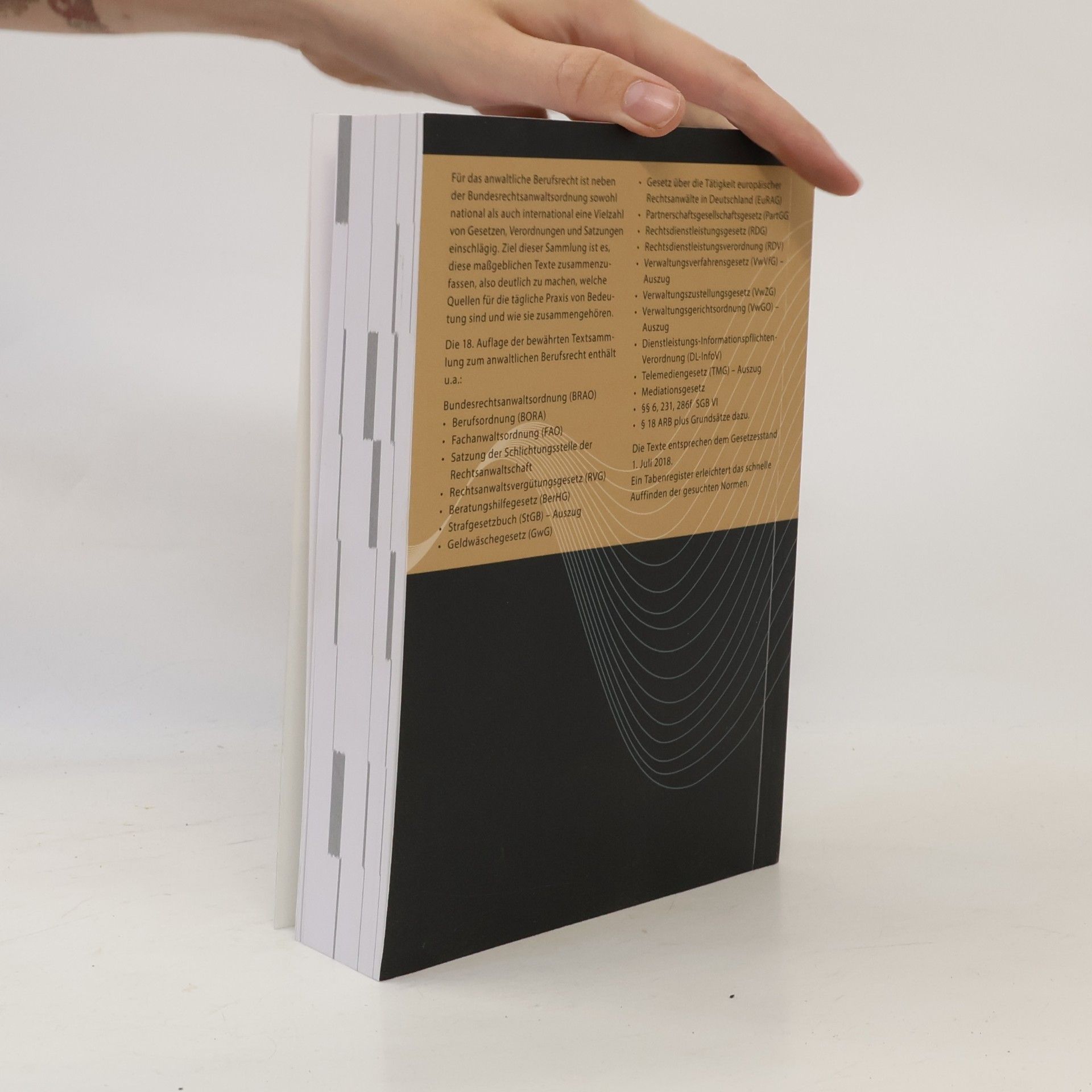 Horn Berufsrecht der Anwaltschaft. Textsammlung. Stand: 1. 7. 2018. - 18. Auflage 2018