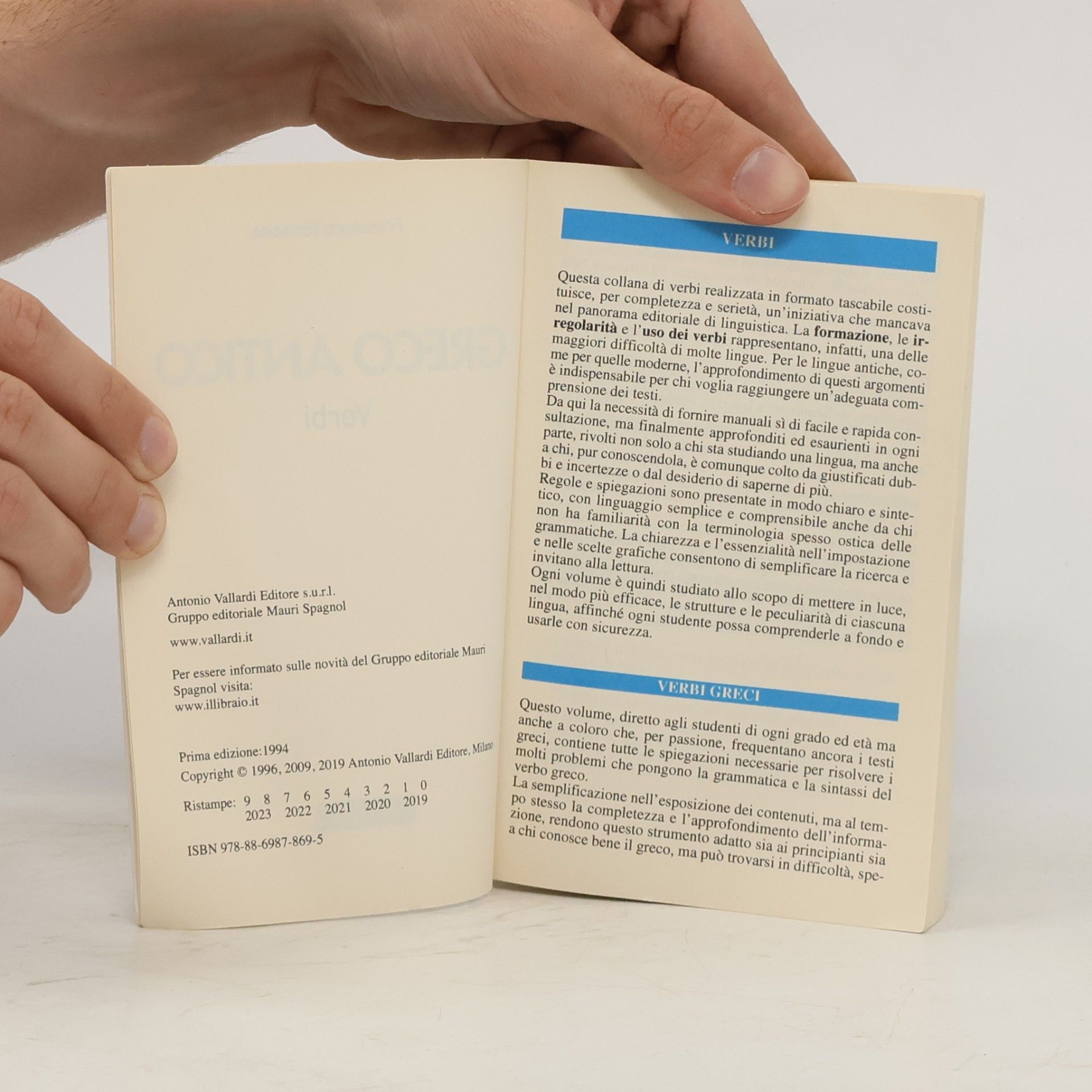 Francesco Terracina Strumenti per risolvere ogni dubbio linguistico: Greco antico. Verbi