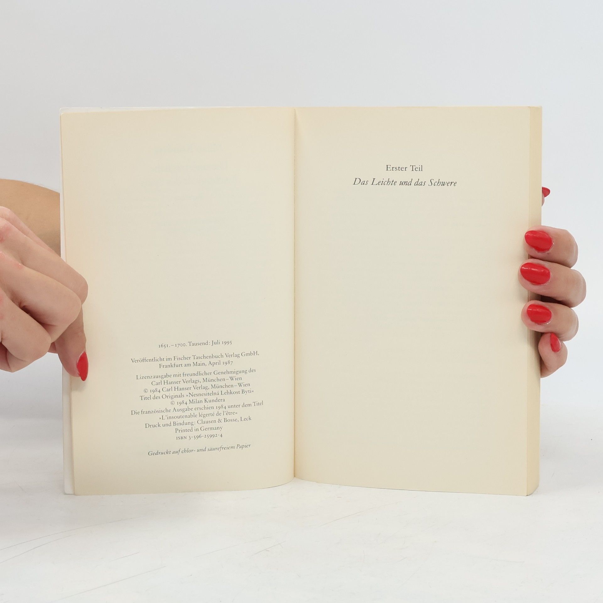 Milan Kundera Die unerträgliche Leichtigkeit des Seins