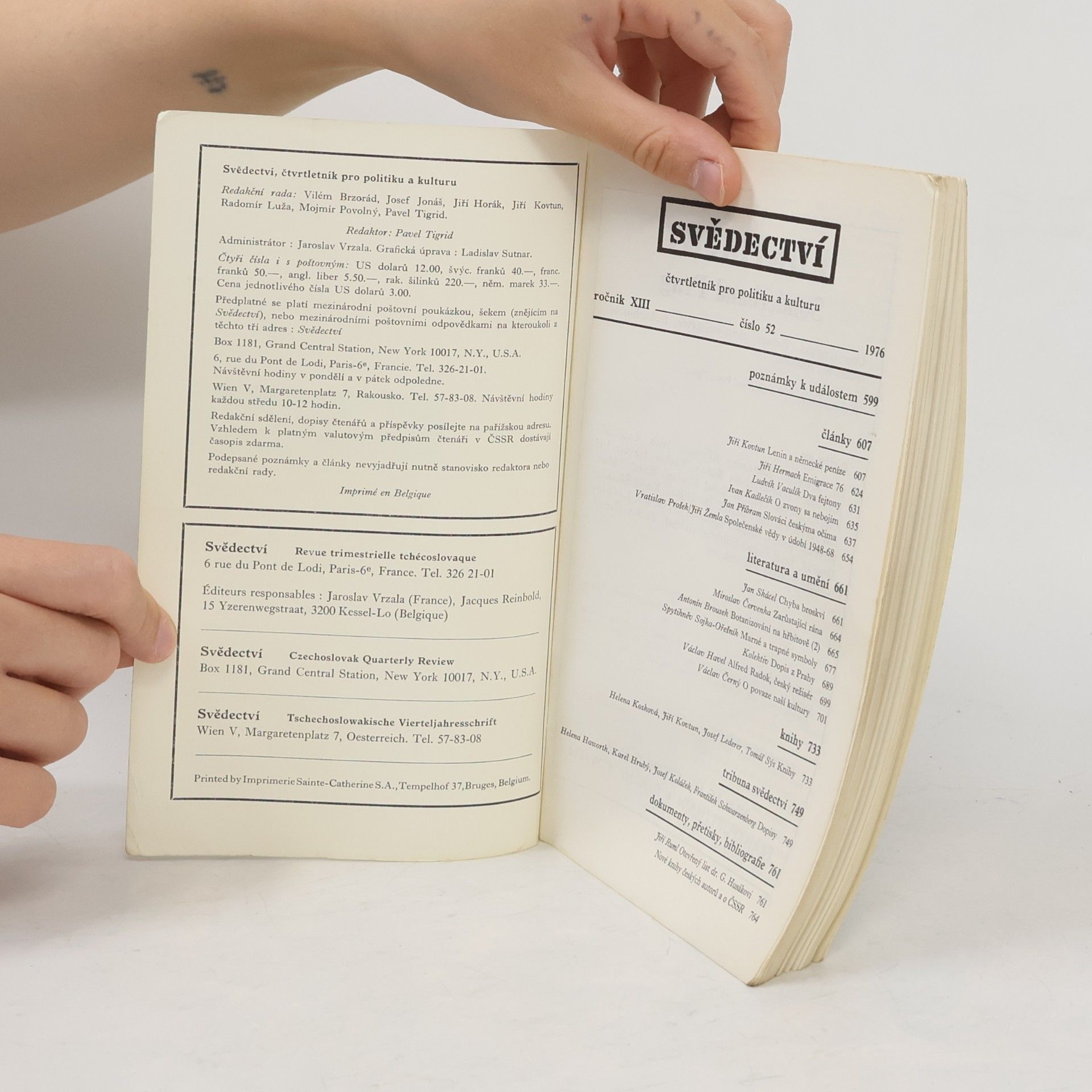 Autorenkollektiv Svědectví 52/1976