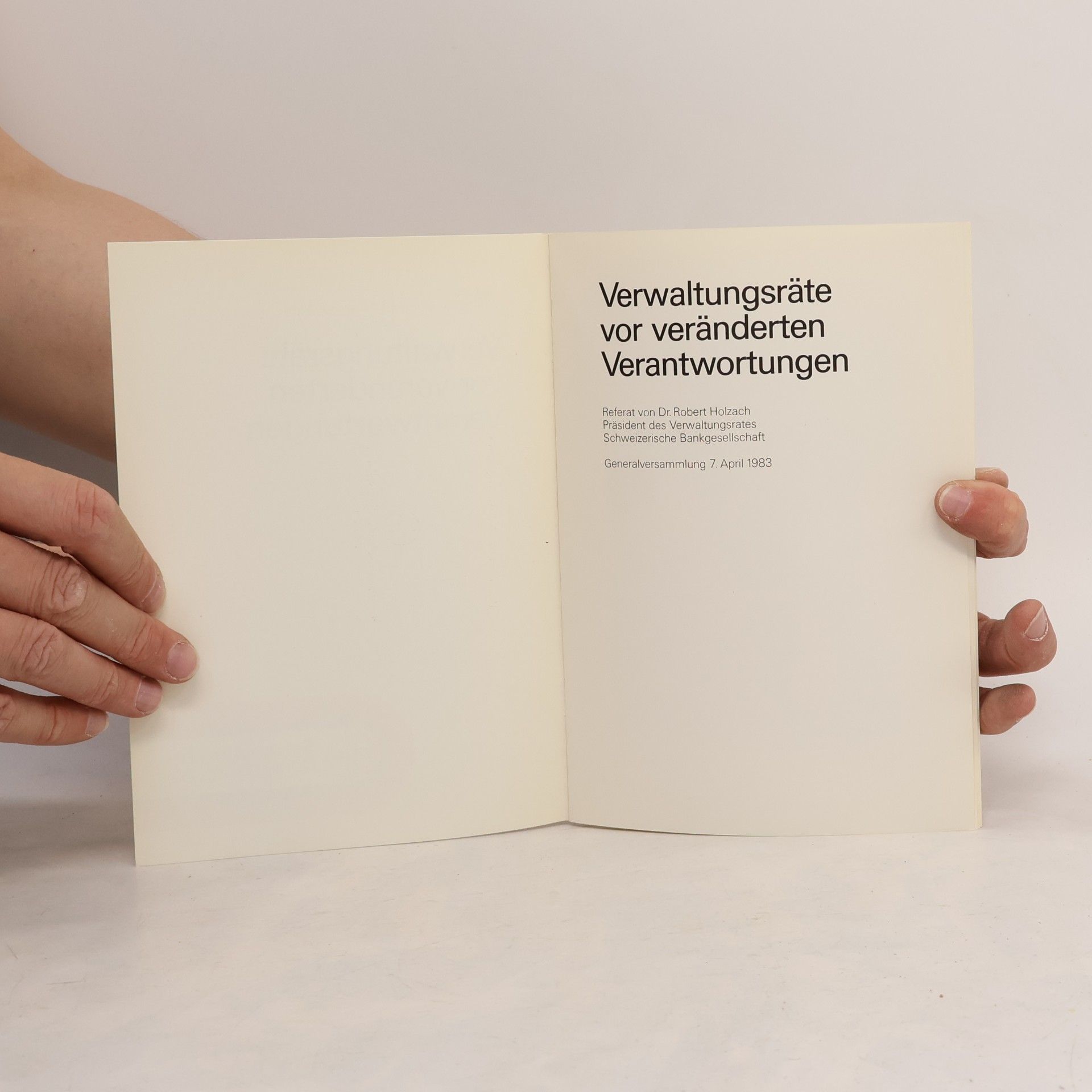 Robert Holzach Verwaltungsräte vor veränderten Verantwortungen