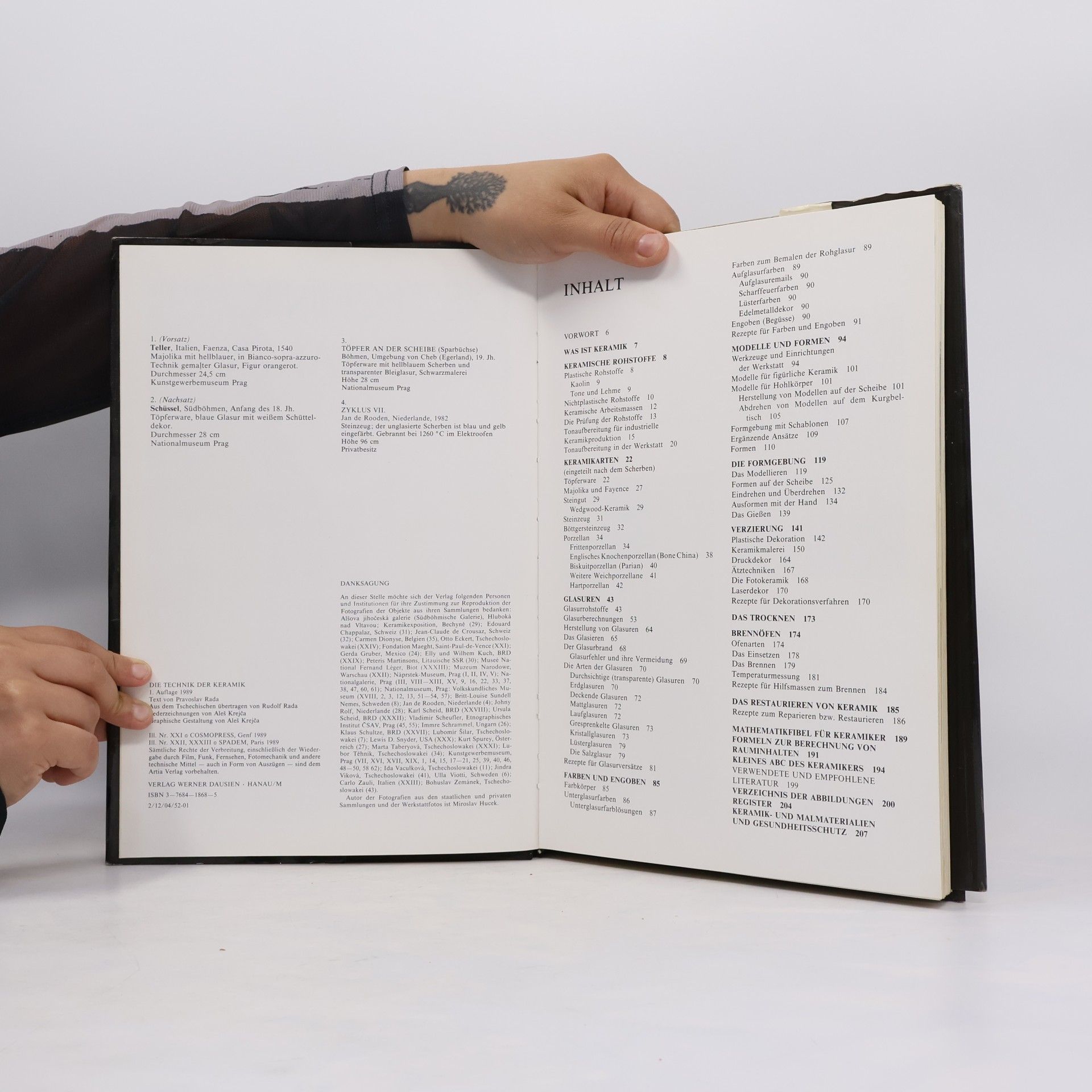 Pravoslav Rada Die Technik der Keramik : Handbuch der Arbeitsvorgänge der Keramik