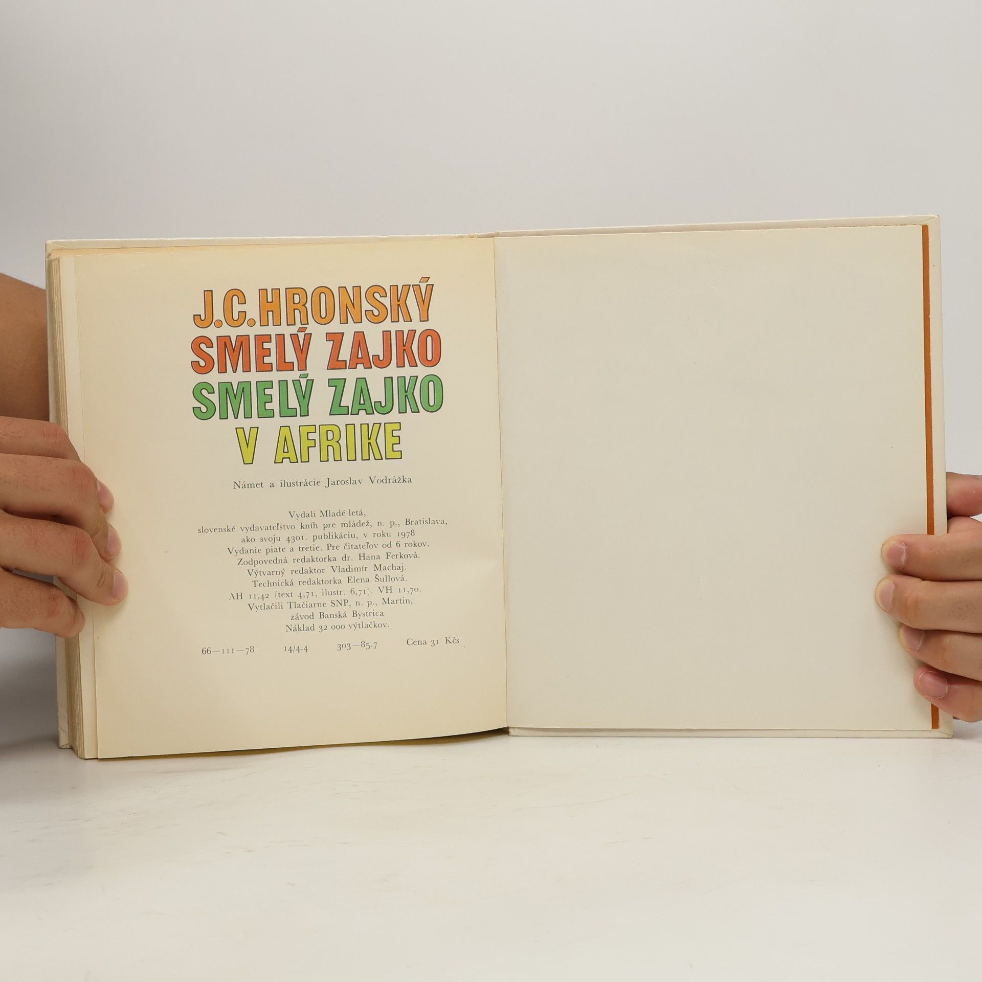 Jozef Cíger-Hronský Smelý zajko. Smelý zajko v Afrike