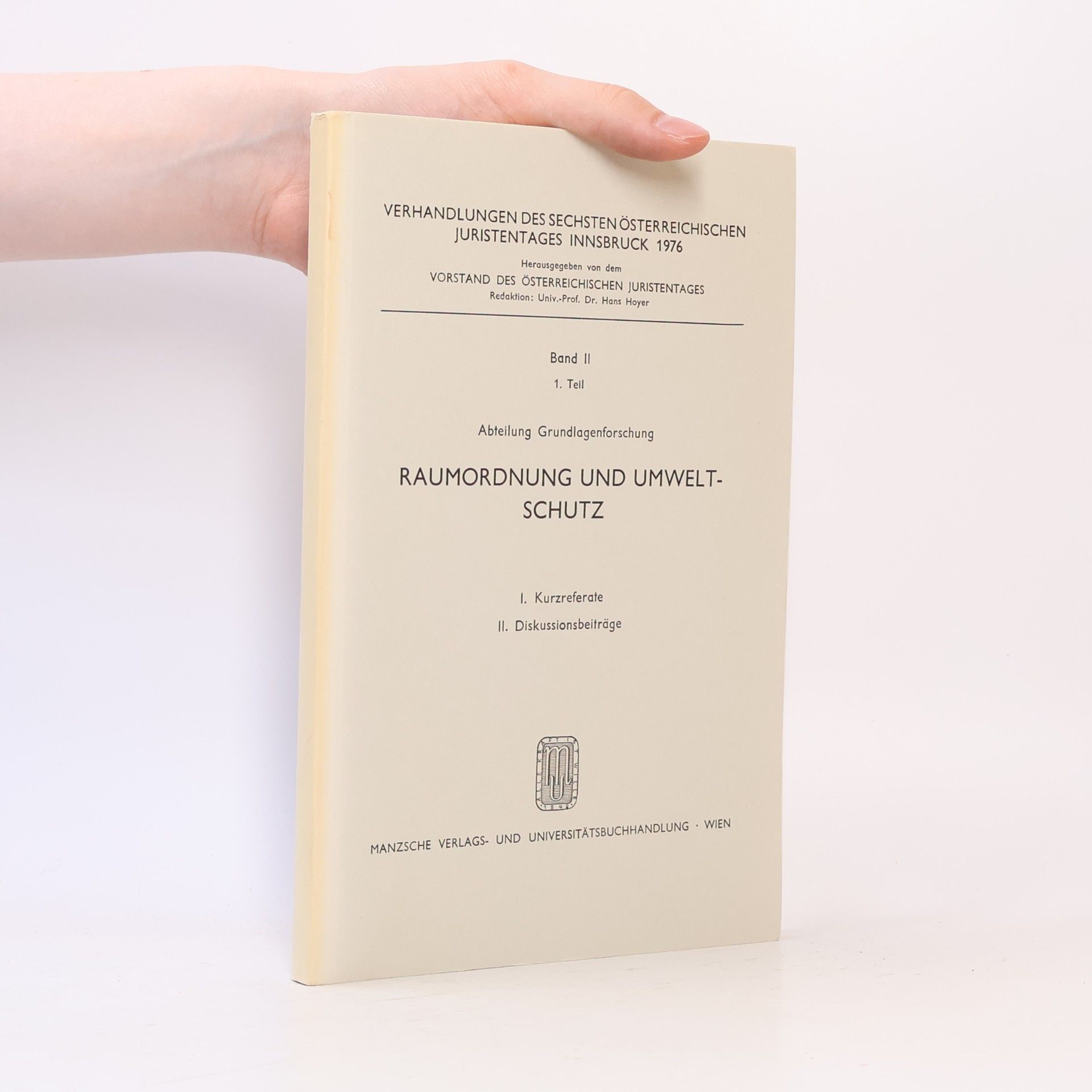 Various authors Raumordnung und Umweltschutz