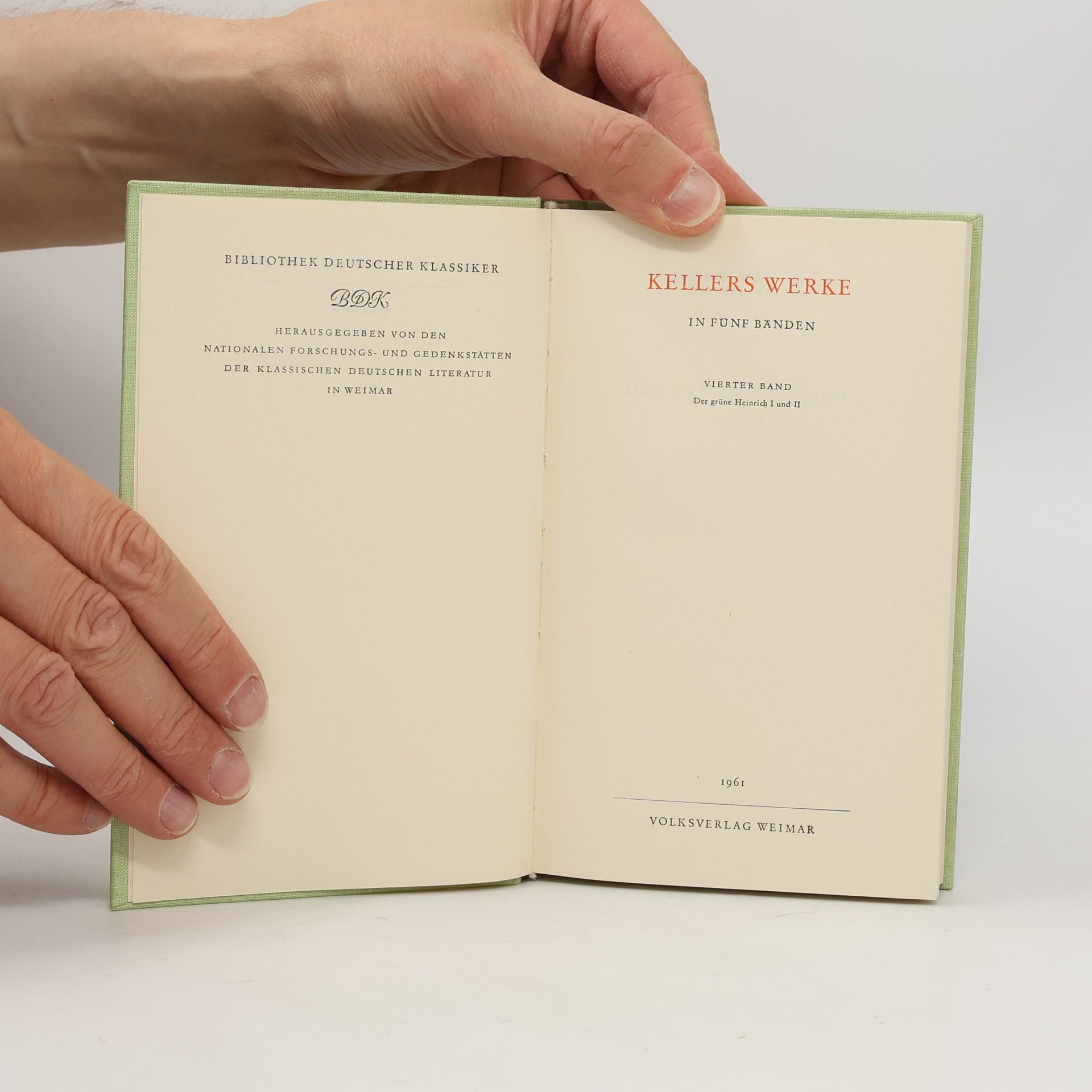 Gottfried Keller Kellers Werke in fünf Bänden