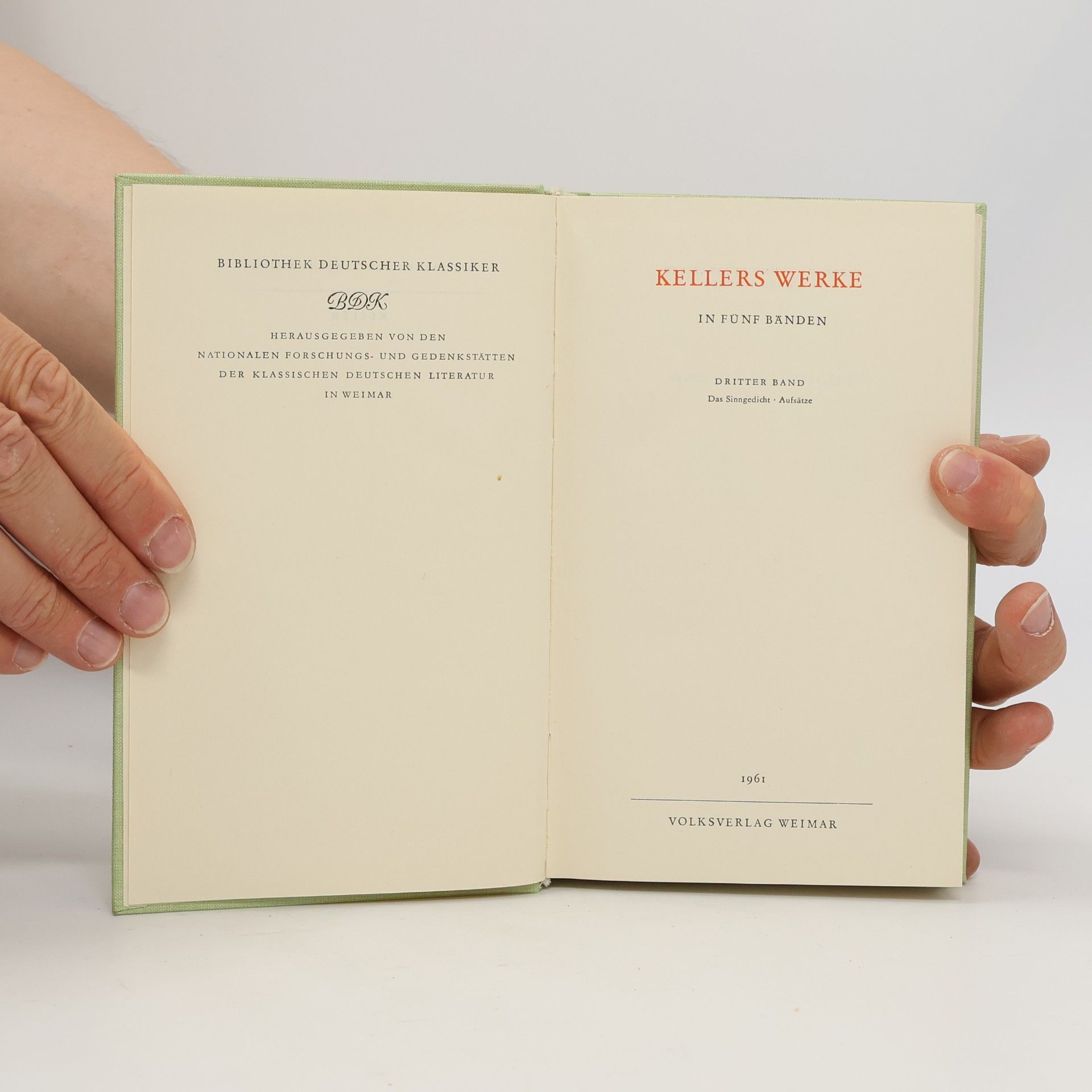 Gottfried Keller Kellers Werke III.