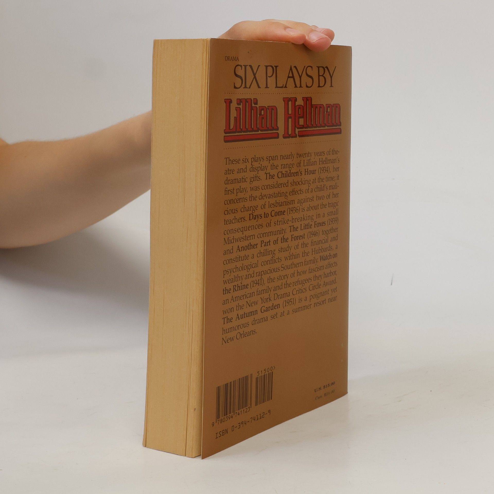 Lillian Hellman Six Plays by Lillian Hellman