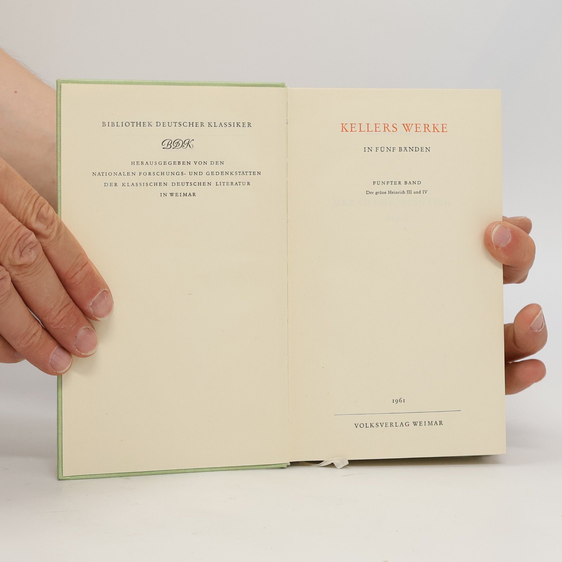 Gottfried Keller Kellers Werke V.