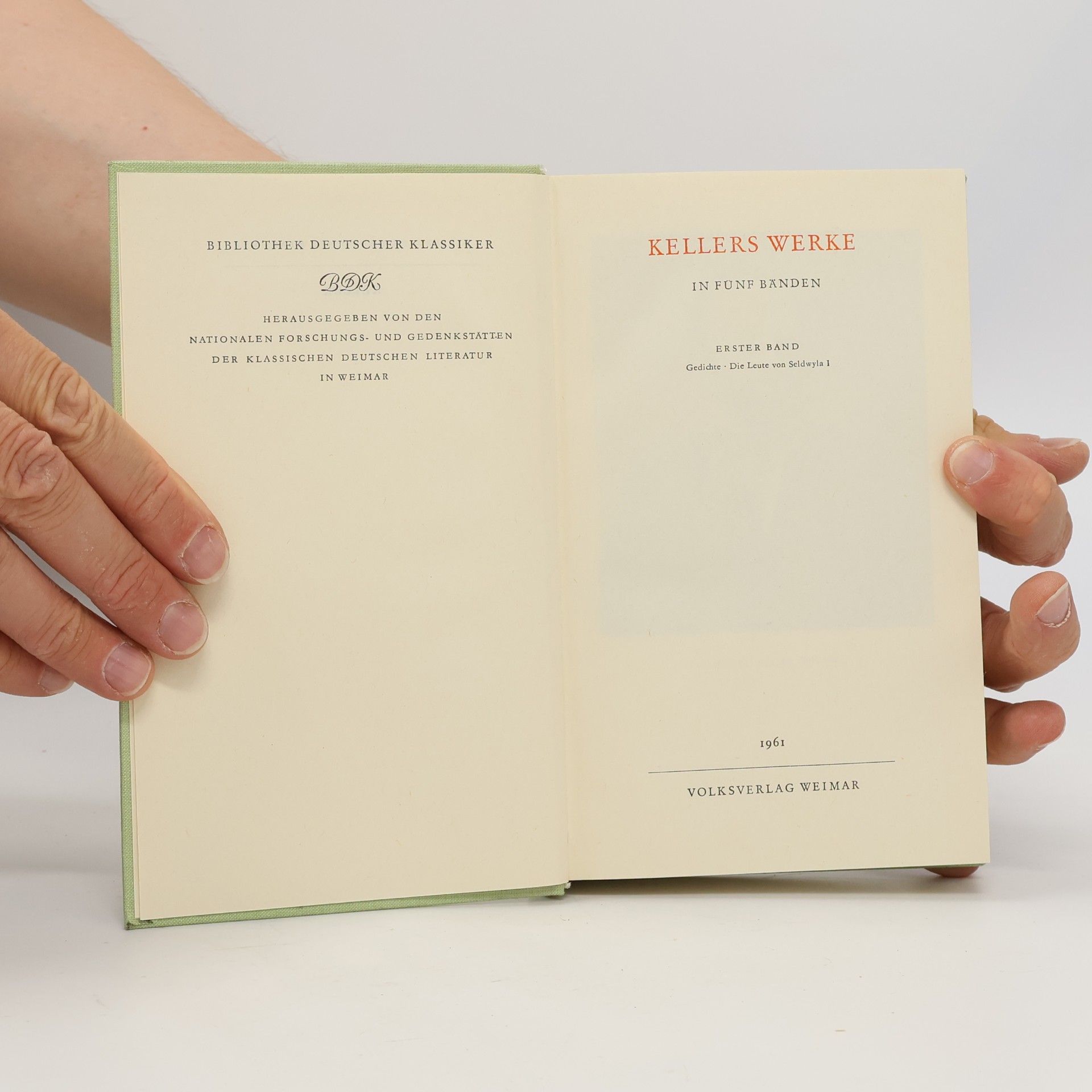 Gottfried Keller Kellers Werke. Band I.