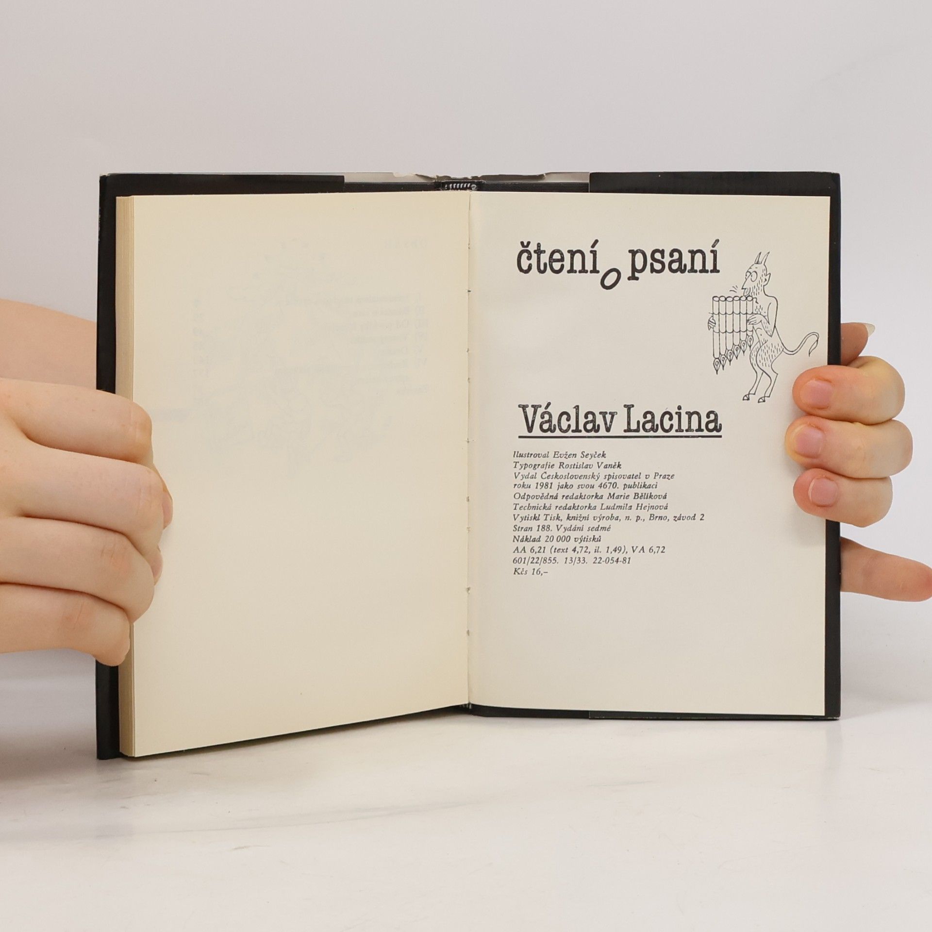 Václav Lacina Čtení o psaní