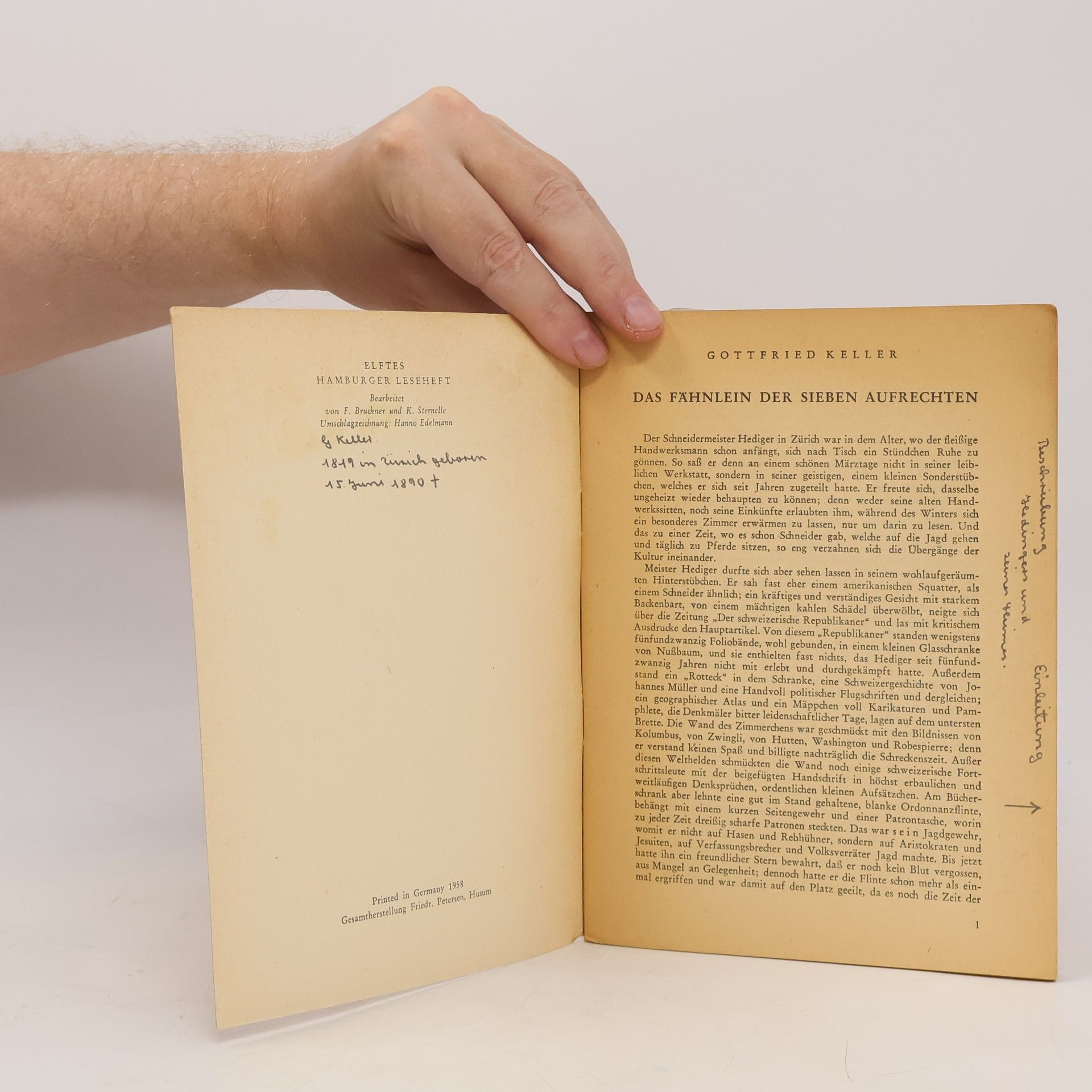 Gottfried Keller Das Fähnlein der Sieben Aufrechten