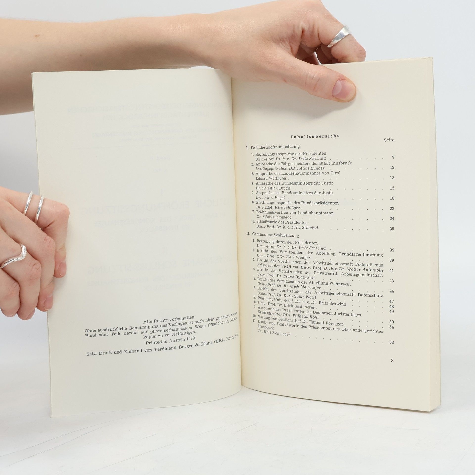 Various authors Verhandlung Dessechsten Österreichischen Juristentages Innsbruck 1976. Band II. 6. Teil