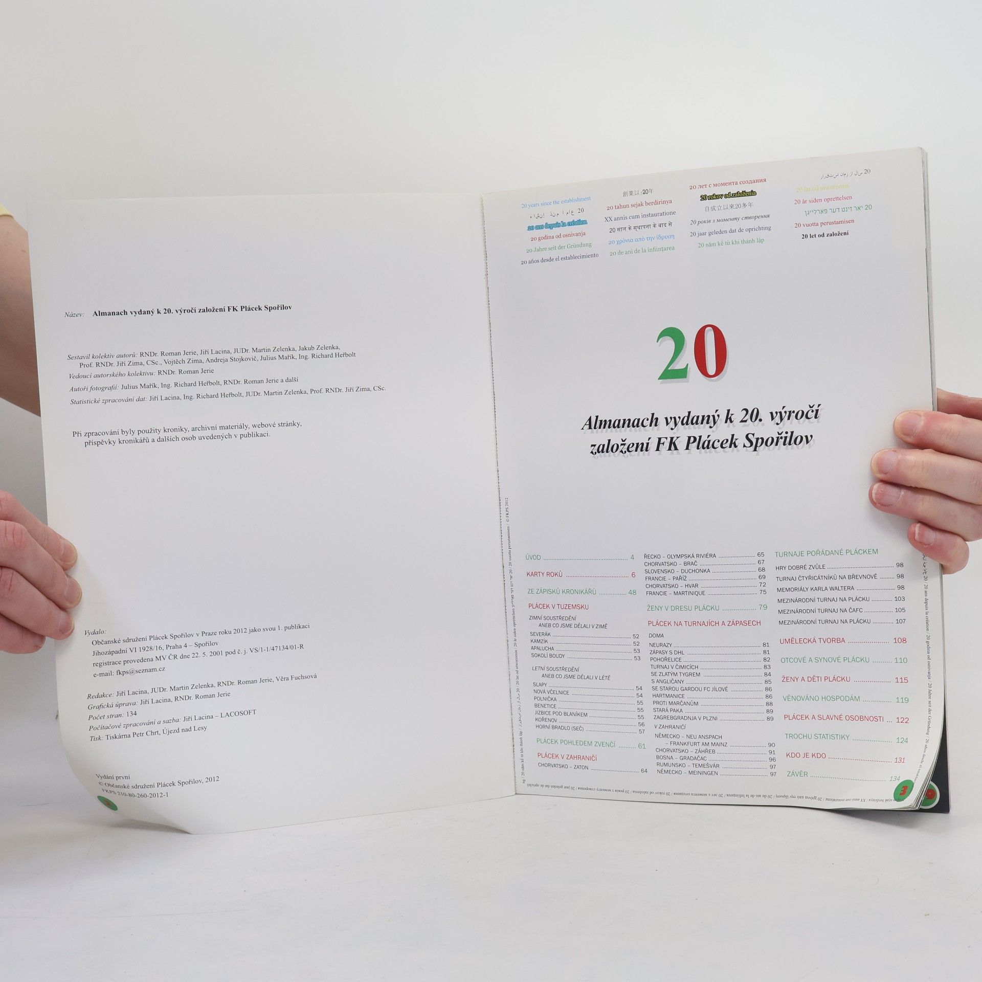 AA.VV. Almanach vydaný k 20. výročí založení FK Plácek Spořilov