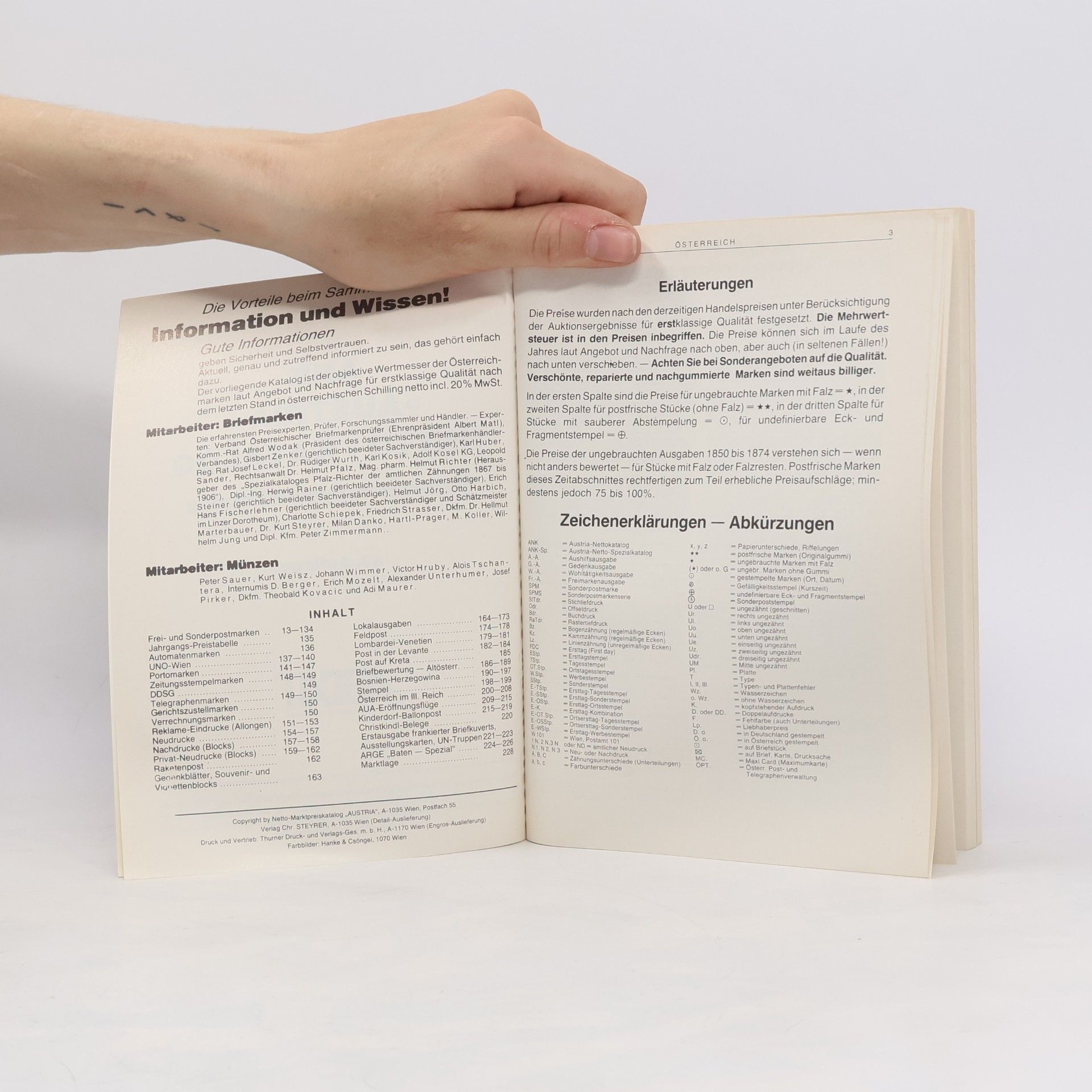 Autorenkollektiv Netto Marktpreis Katalog. Österreich Spezialkatalog 1987/1988