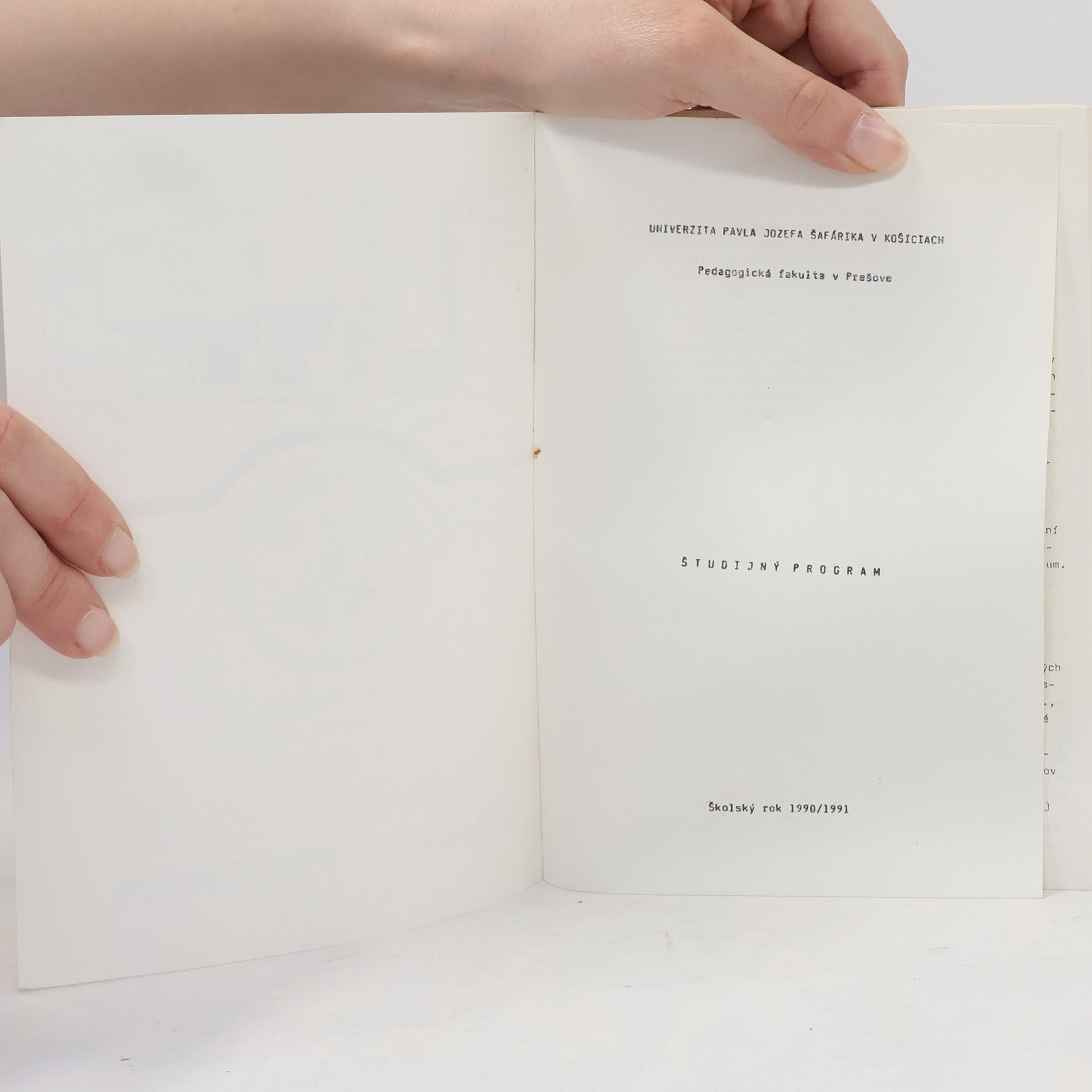 Kolektiv autorů Študijný program 1990-91