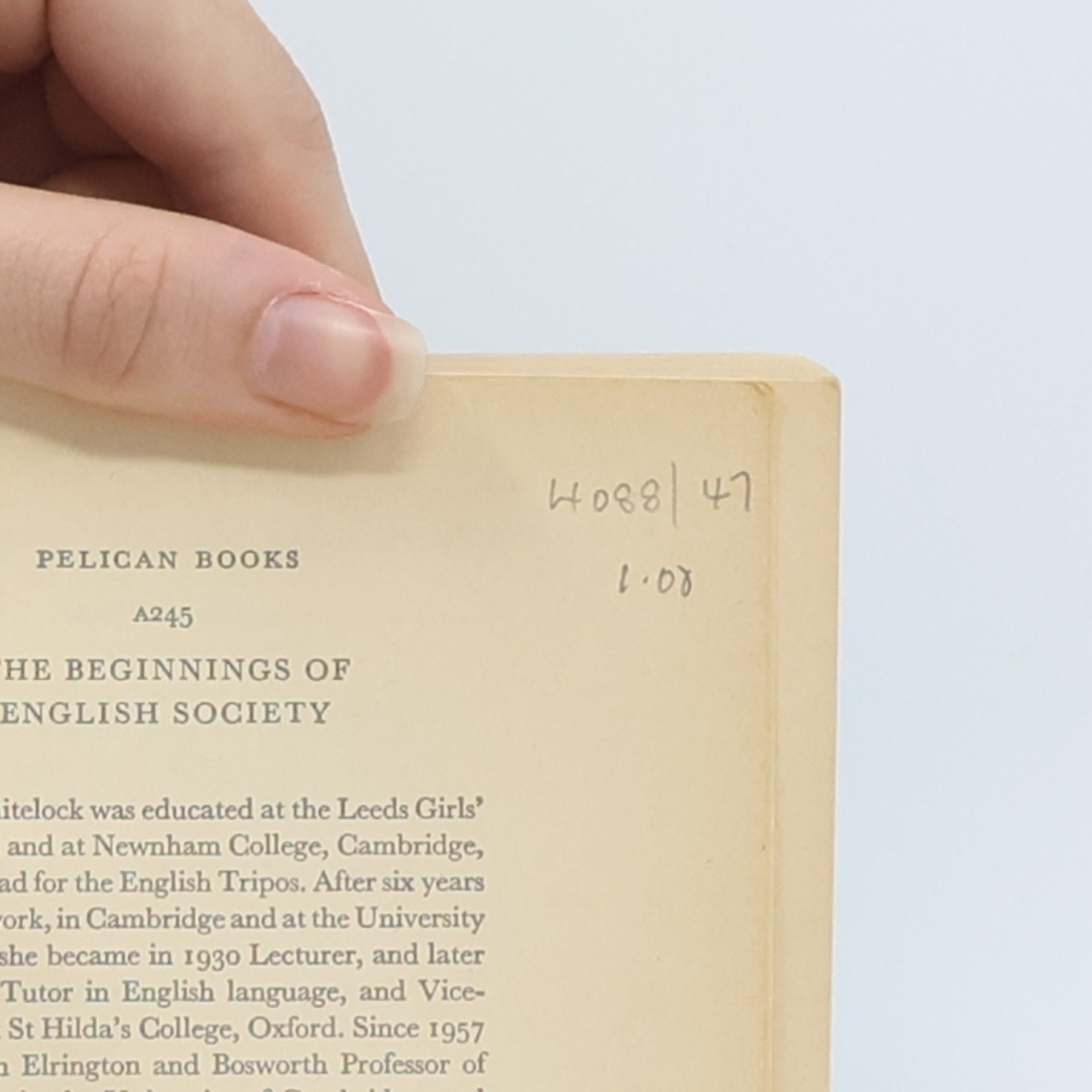 Dorothy Whitelock The Beginnings of English Society