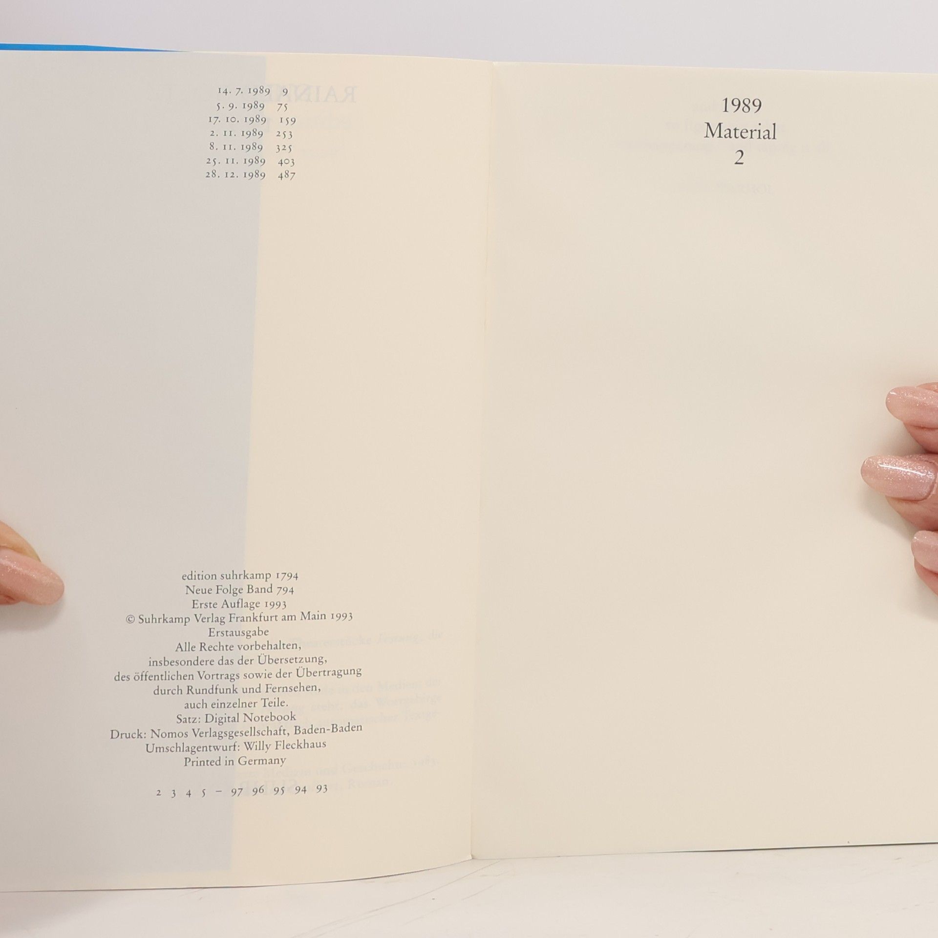Rainald Maria Goetz 1989. Band 2