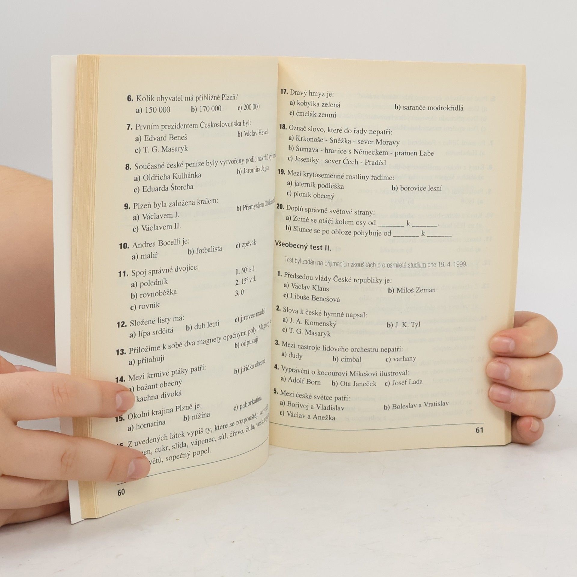 Autorenkollektiv Testy z víceletých gymnázií 2001. Všeobecné znalosti