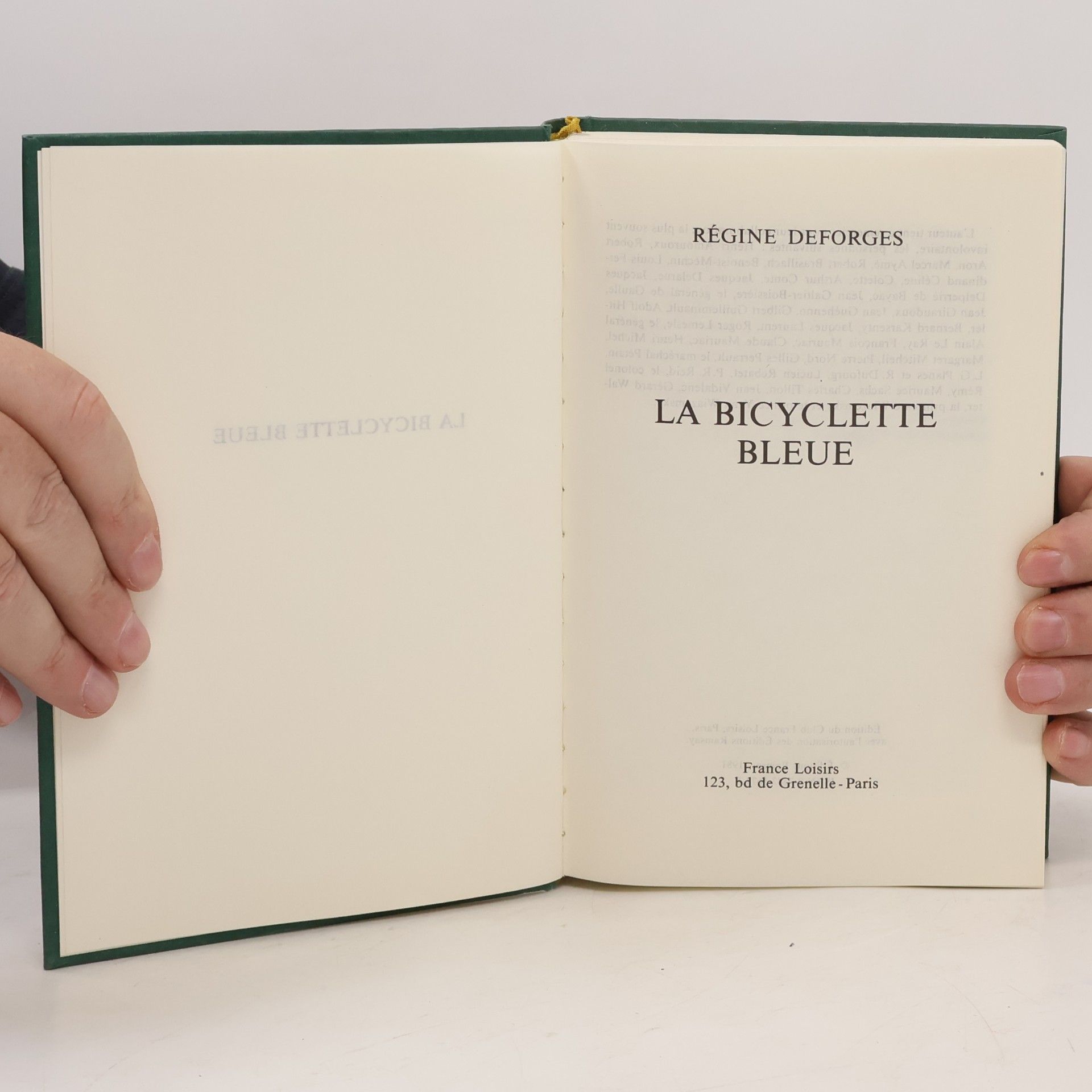 Régine Deforges La bicyclette bleue