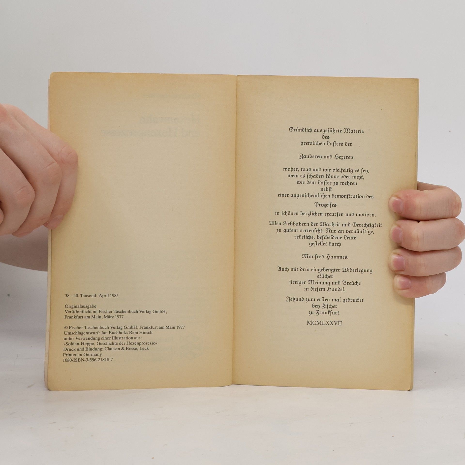 Manfred Hammes Hexenwahn und Lexenprozesse