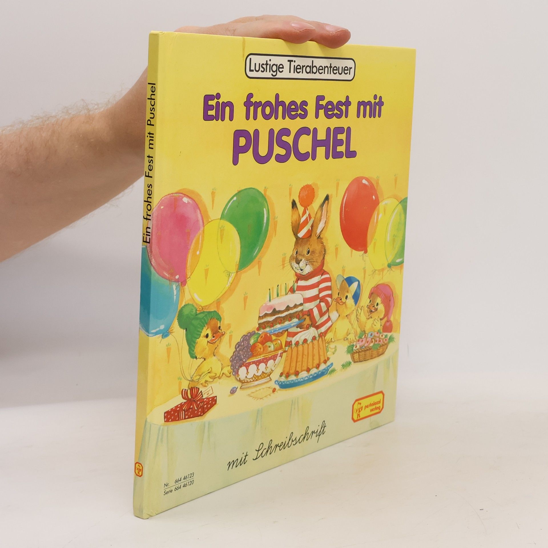 Ein frohes Fest mit Puschel. Schreibschrift