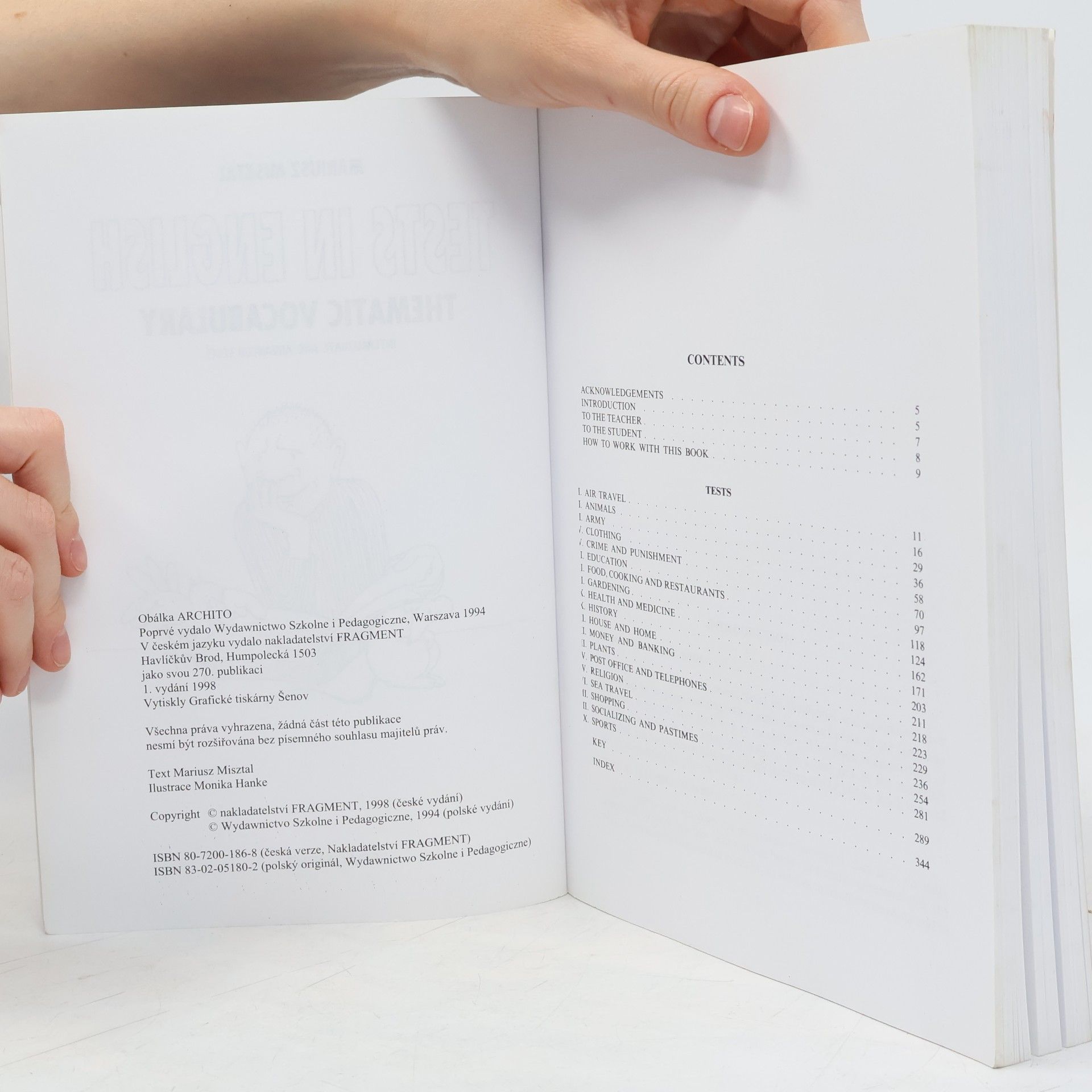 Mariusz Misztal Tests in English. Thematic Vocabulary. Intermediate and Advanced Level. Tématická slovní zásoba