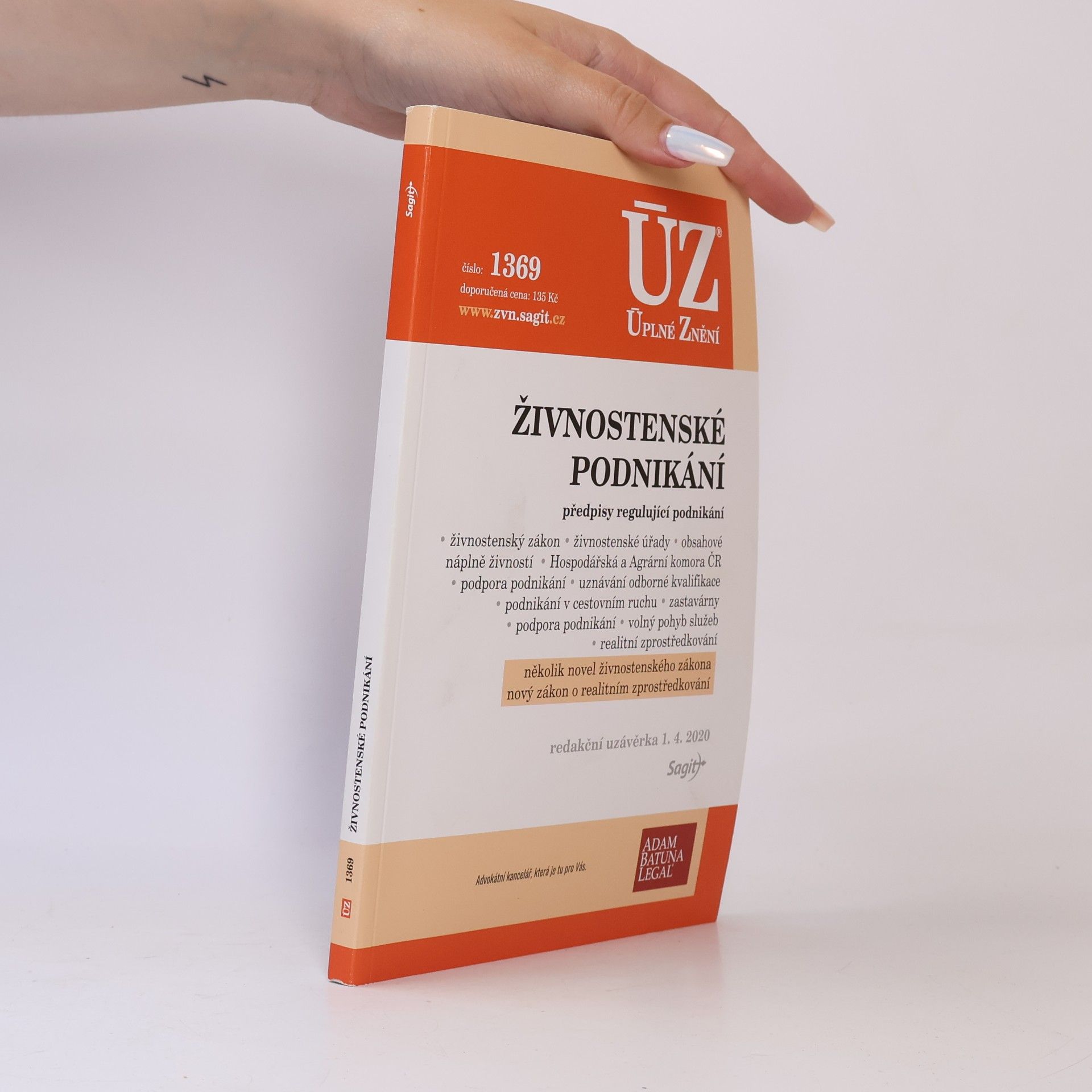 Various authors Živnostenské podnikání [ÚZ 2020 č. 1369] : předpisy regulující podnikání