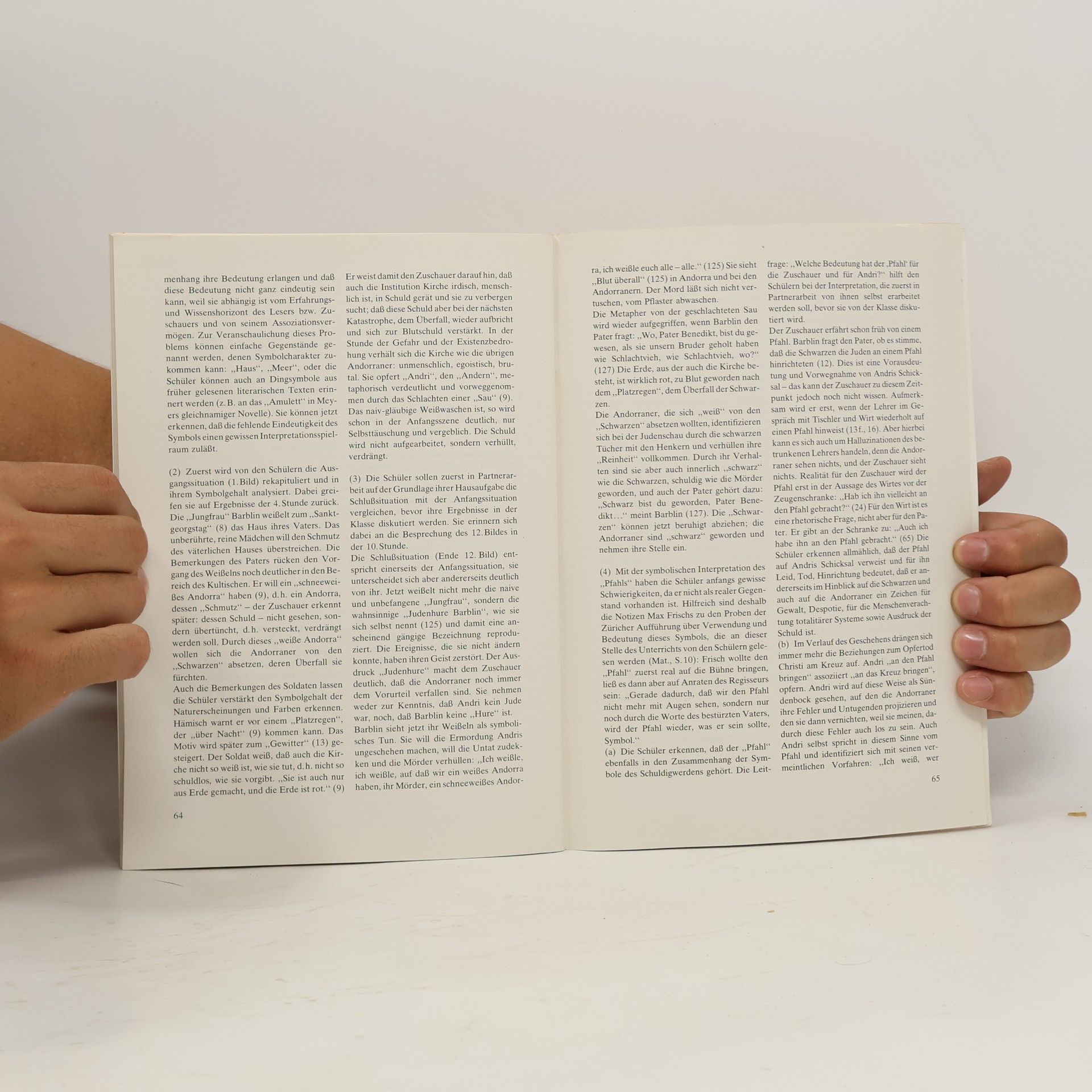 Manfred Eisenbeis Stundenblätter Max Frisch "Andorra"