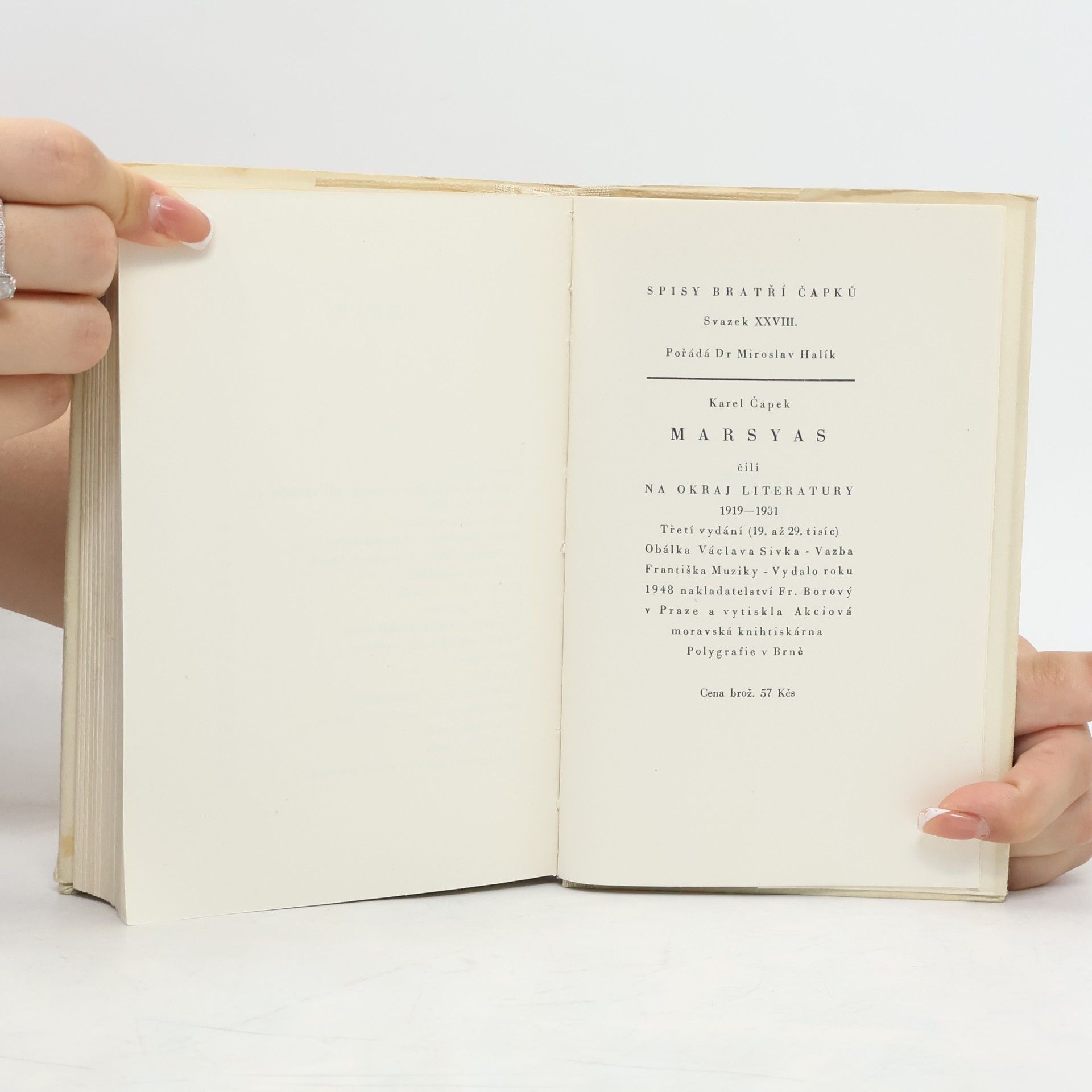 Karel Čapek Marsyas čili na okraj literatury 1919-1931