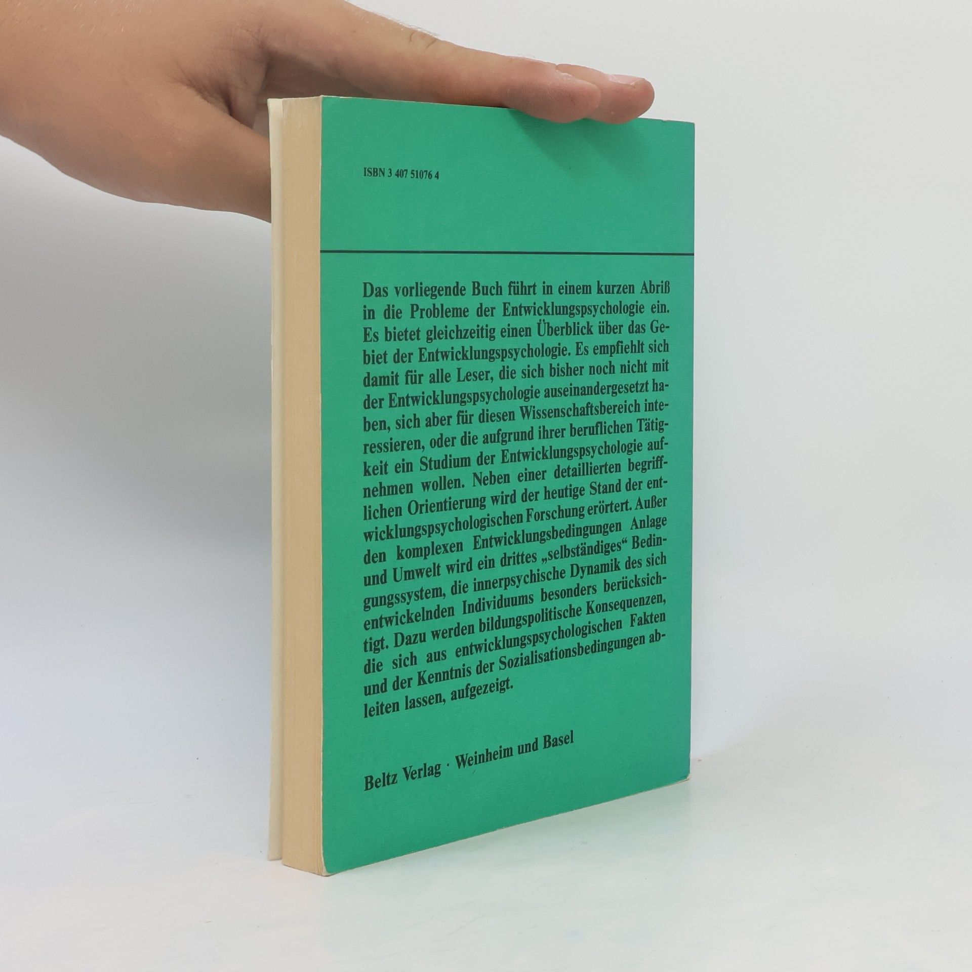 Eduard Werner Kleber Beltz Studienbuch - 76: Abriss der Entwicklungspsychologie