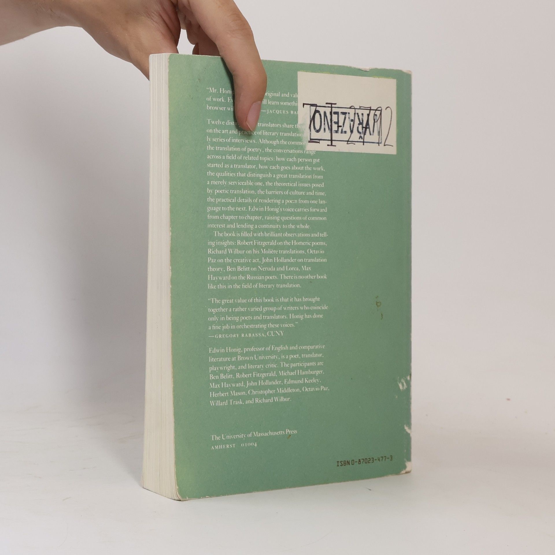 Edwin Honig The Poet's Other Voice