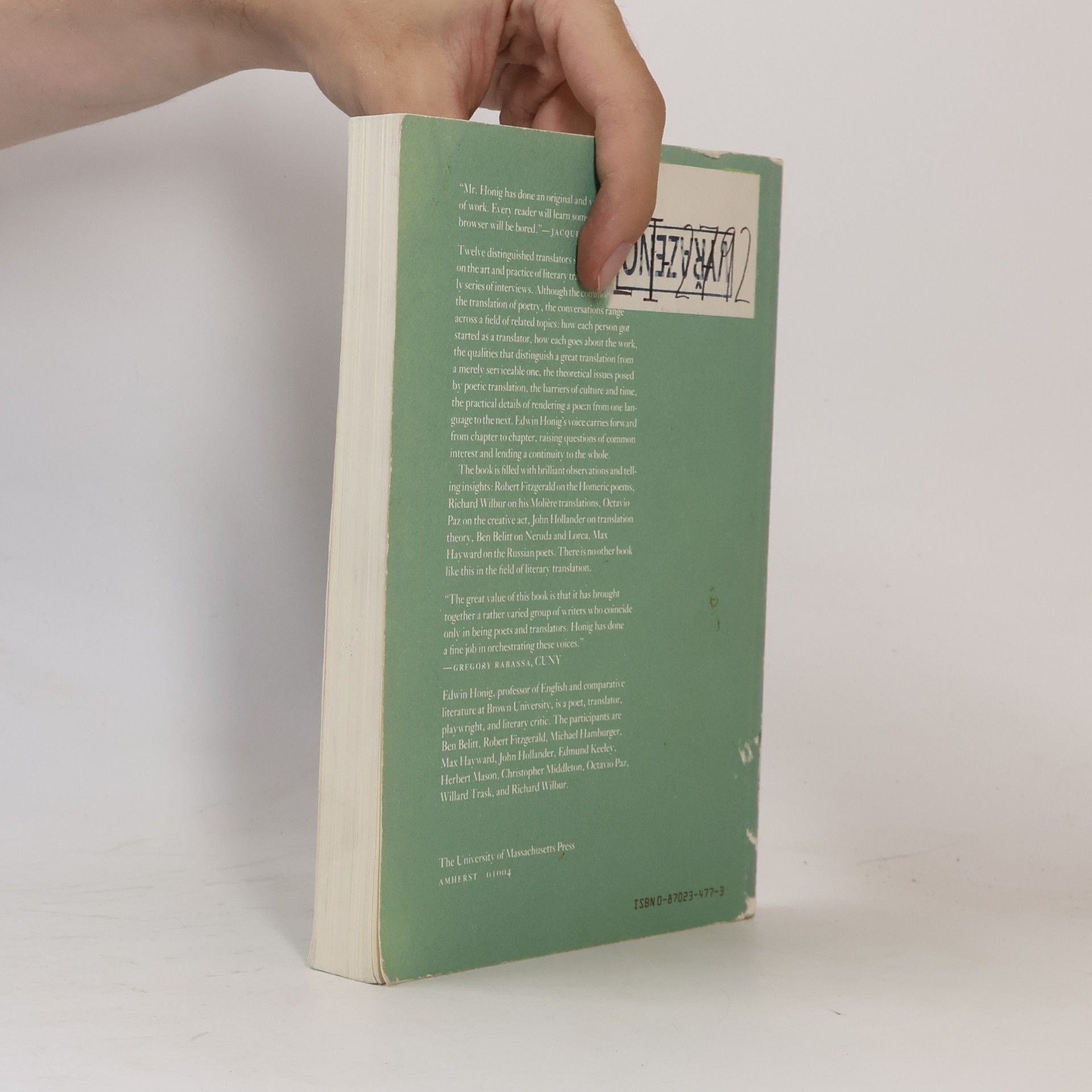 Edwin Honig The Poet's Other Voice