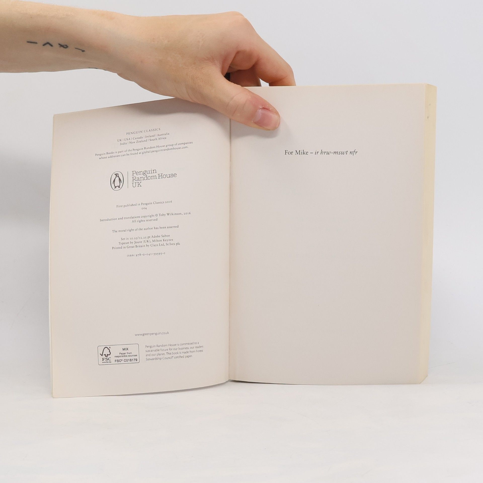Toby A. H. Wilkinson Penguin Classics: Writings from Ancient Egypt