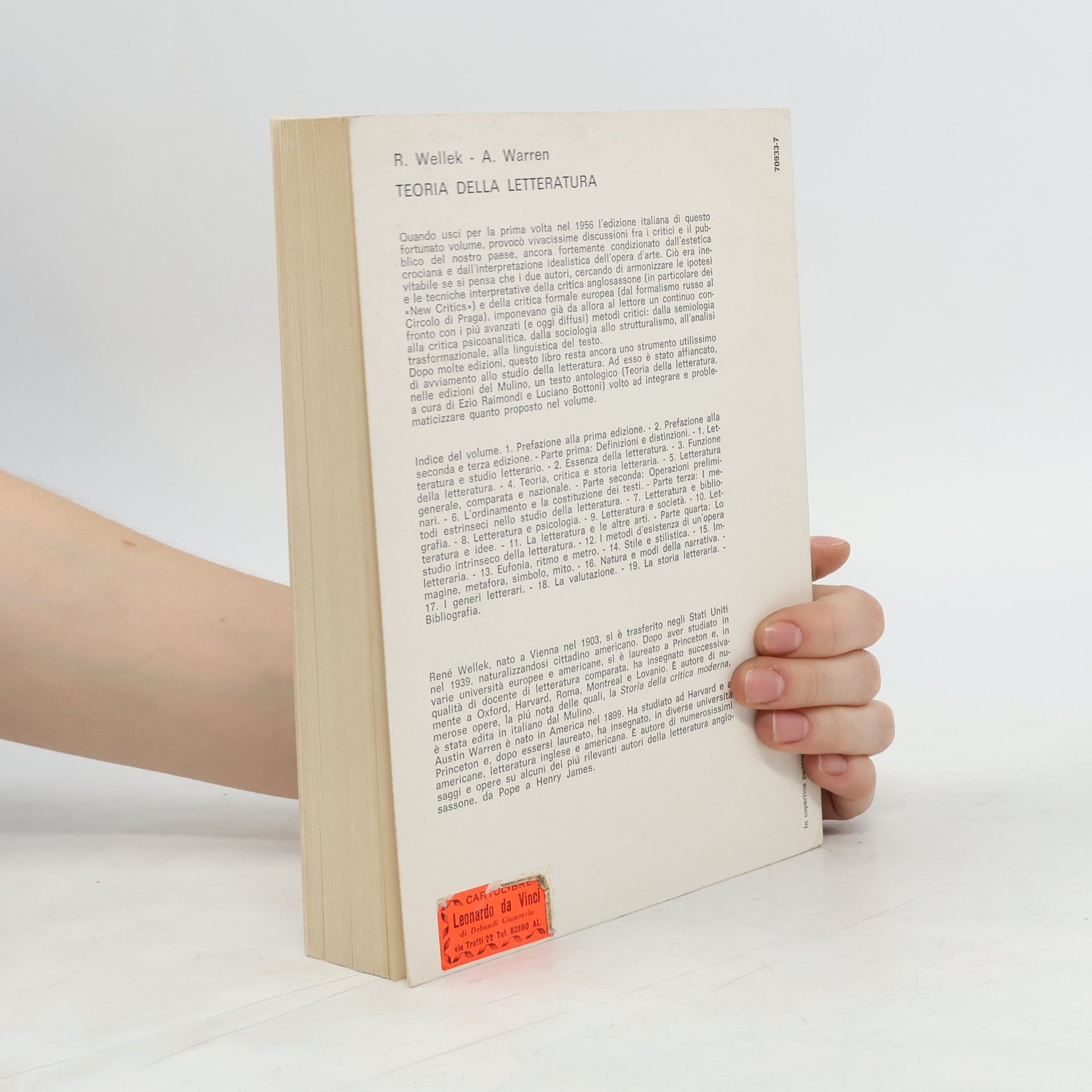 René Wellek Teoria della letteratura