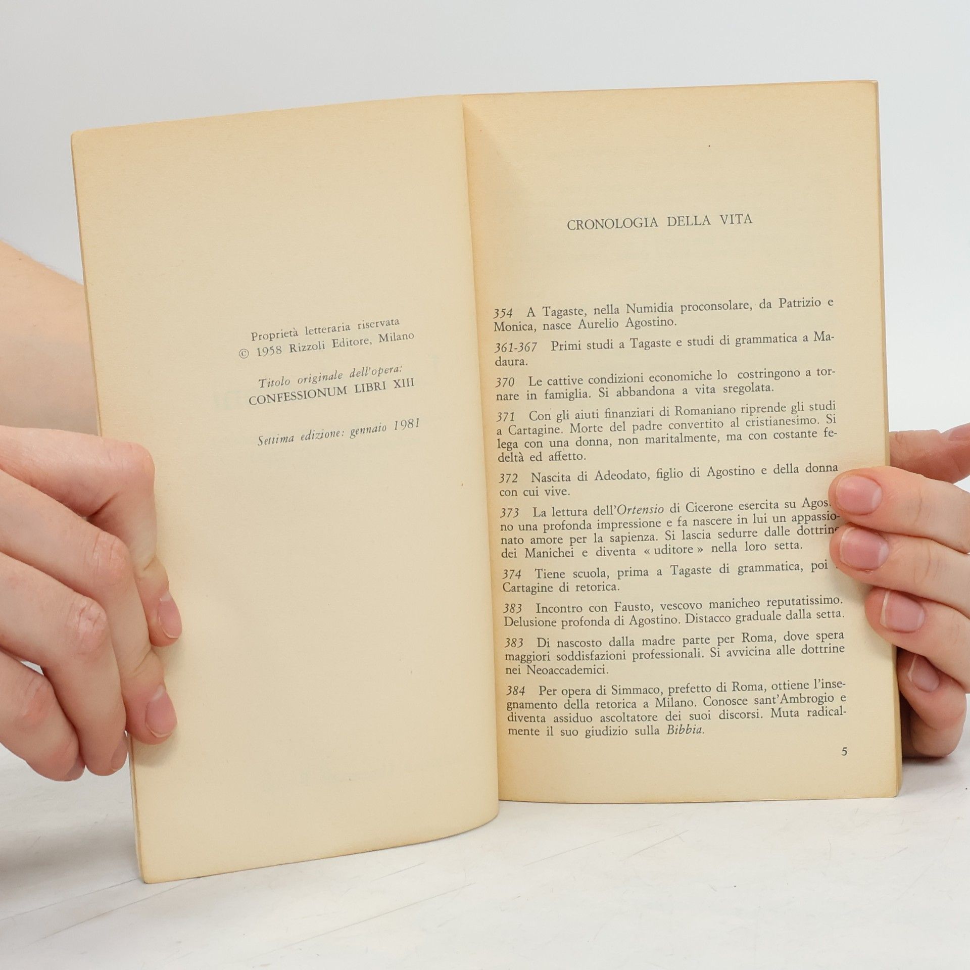 Aurelius Augustinus Le confessioni